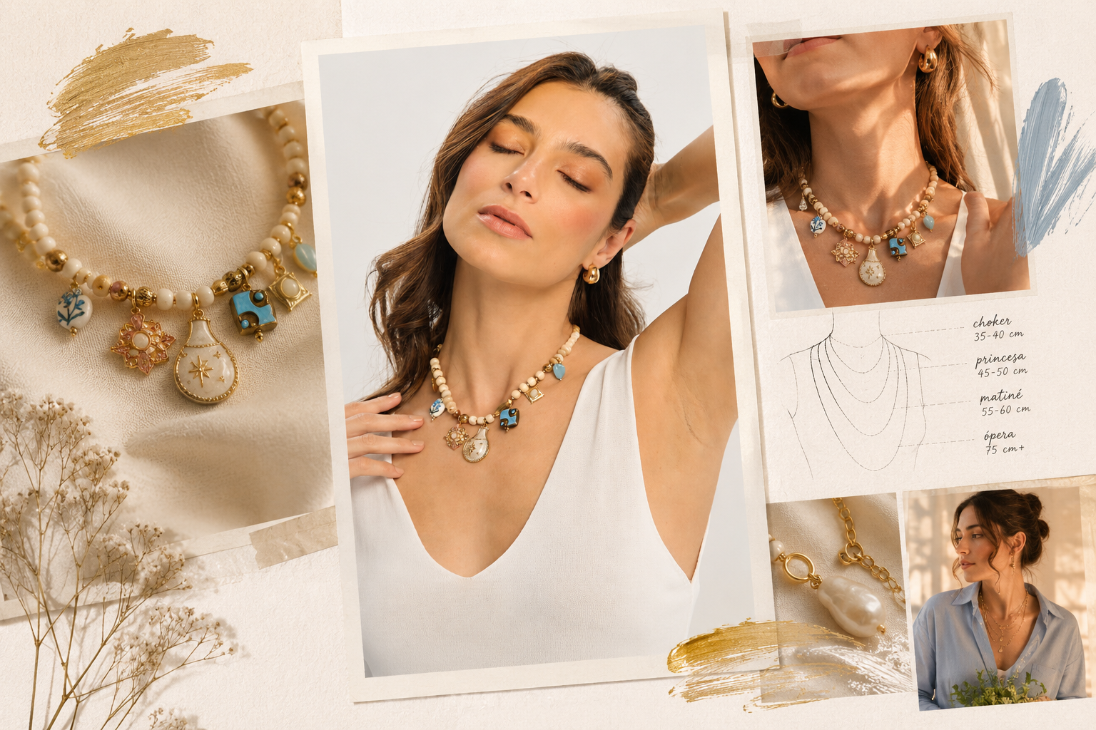Collares para mujer: guía de capas y largos