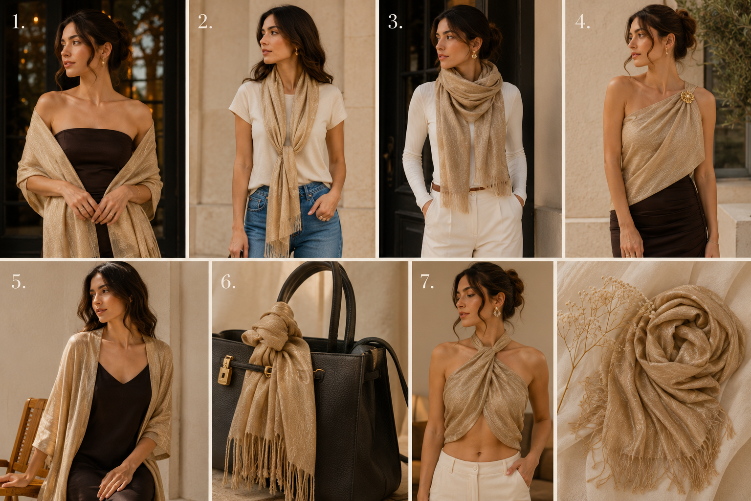 Chalinas y pashminas: 7 formas de usarlas