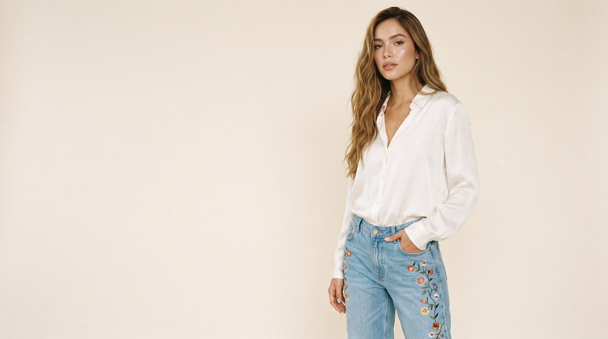 Jeans bordados: cómo llevarlos y por qué se volvieron nuestra prenda insignia