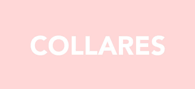 Text 'Collares' in bold white font on a light blue background with a horizontal line underneath.