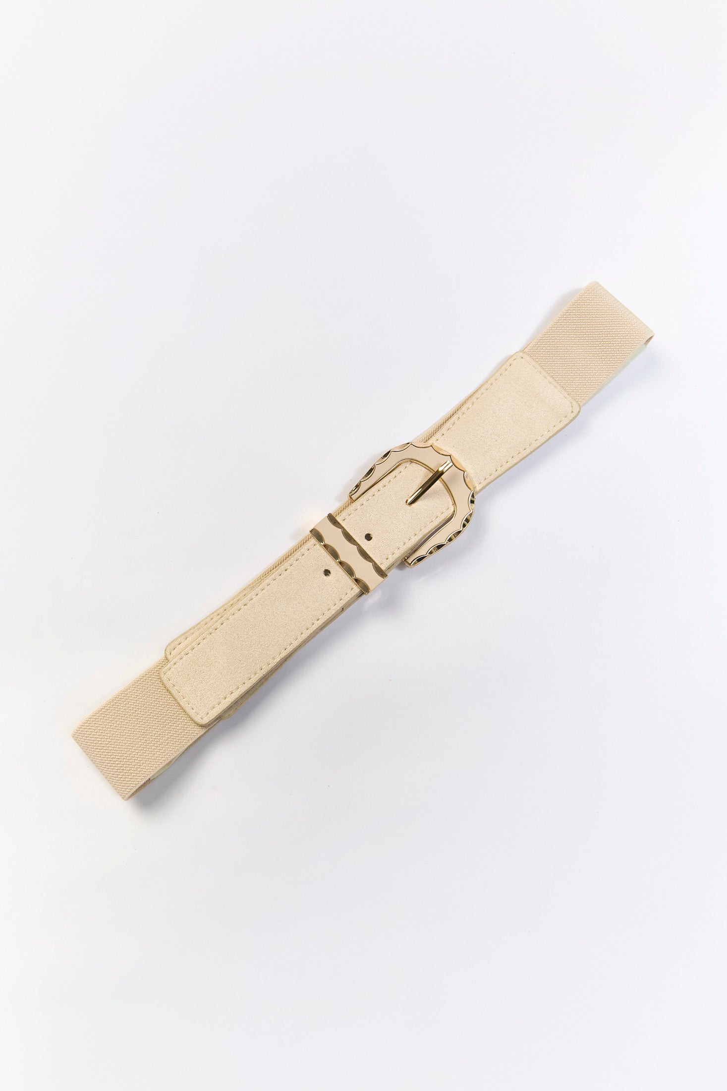 Cinturón beige trenzado