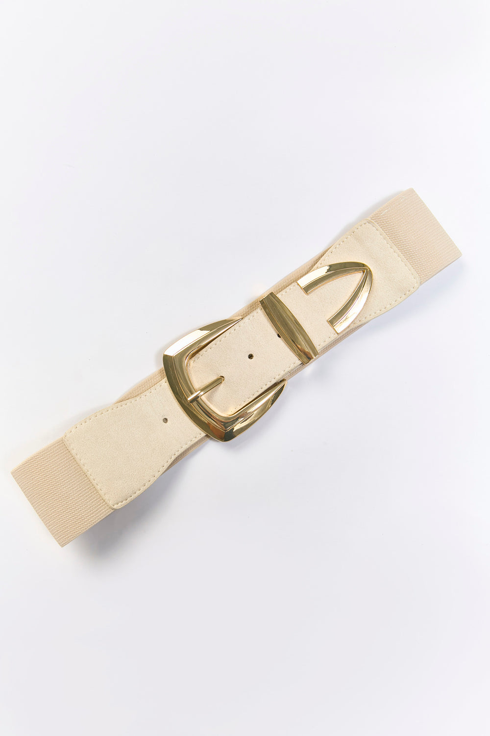 Cinturón beige clásico de pasador