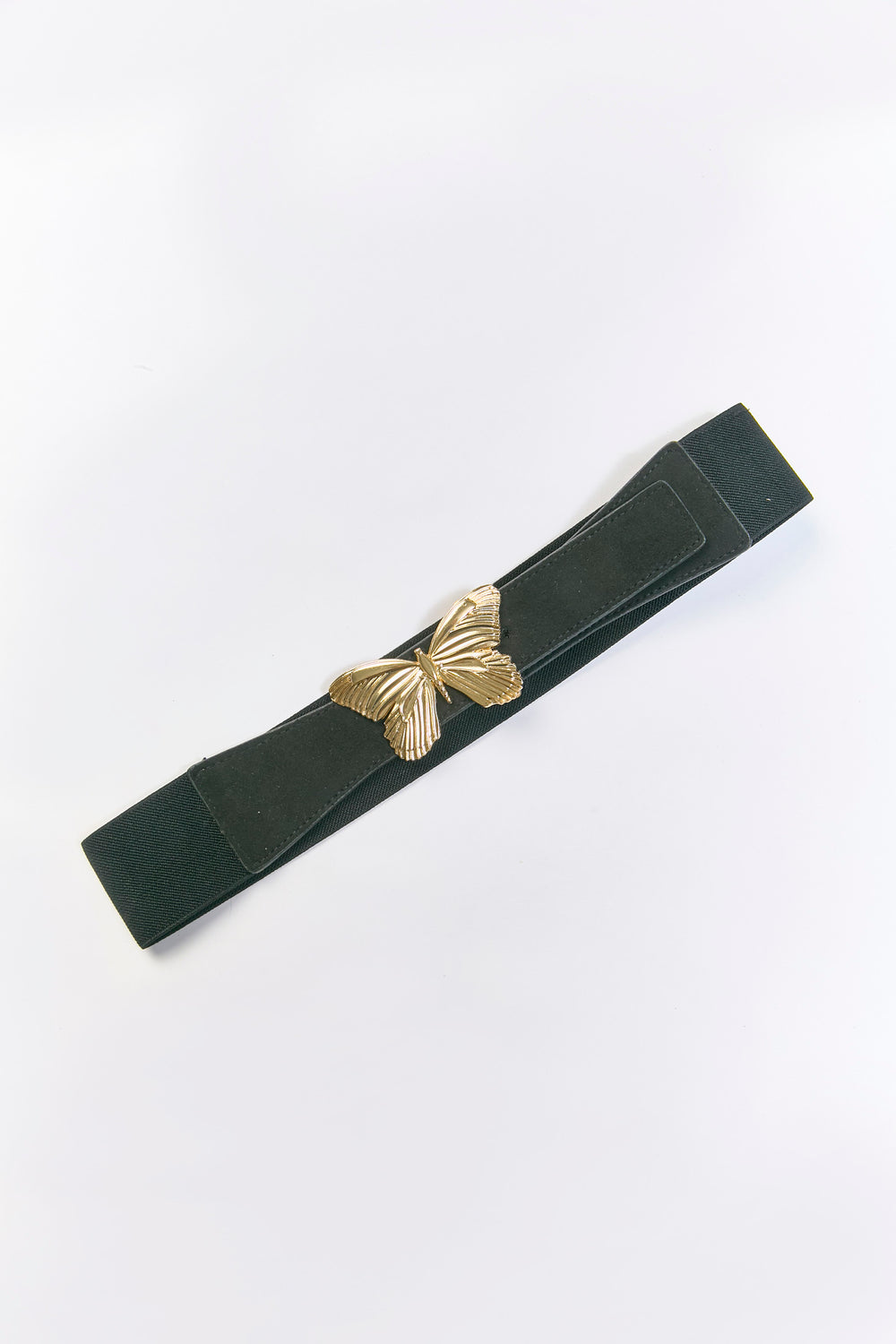 Cinturón negro con hebilla mariposa
