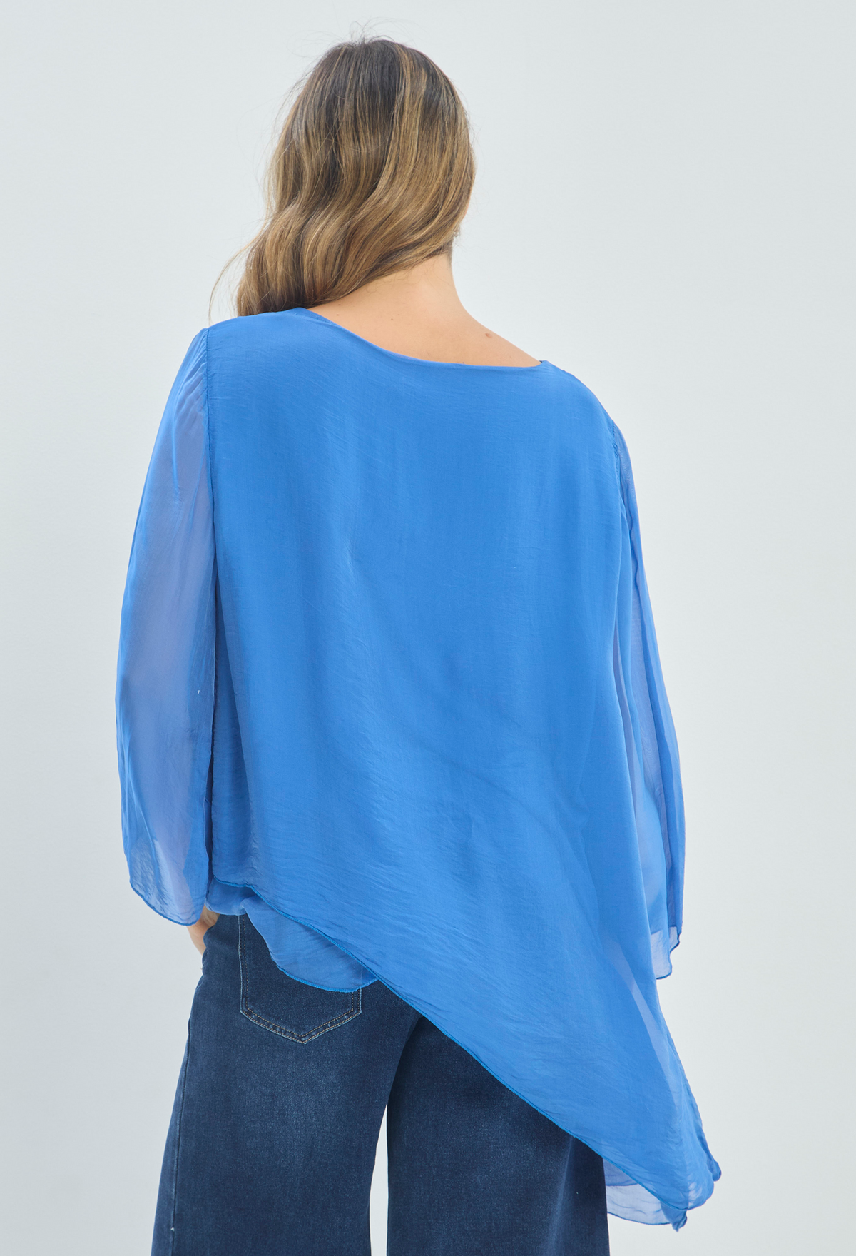 Blusa Manga 3/4 Azul con Lazo BYBLA - vista 3