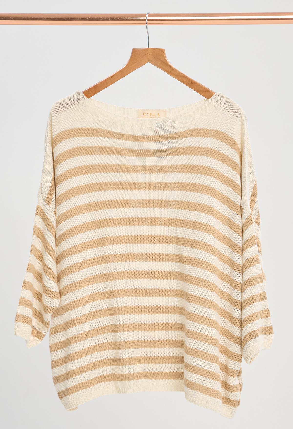 Blusa Manga Larga Tejida a Rayas BYBLA