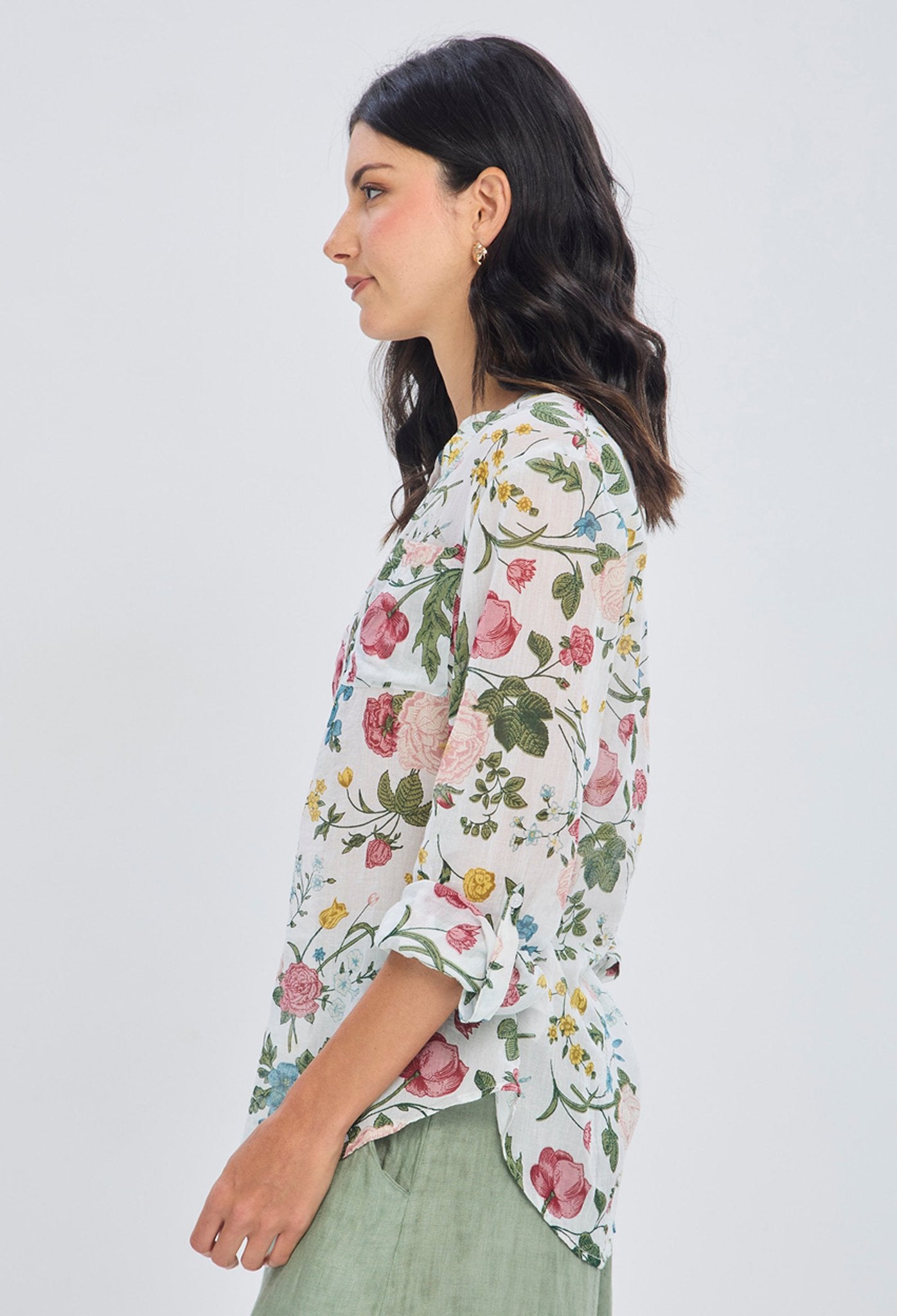 Blusa Estampado Floral Manga 3/4 NEW