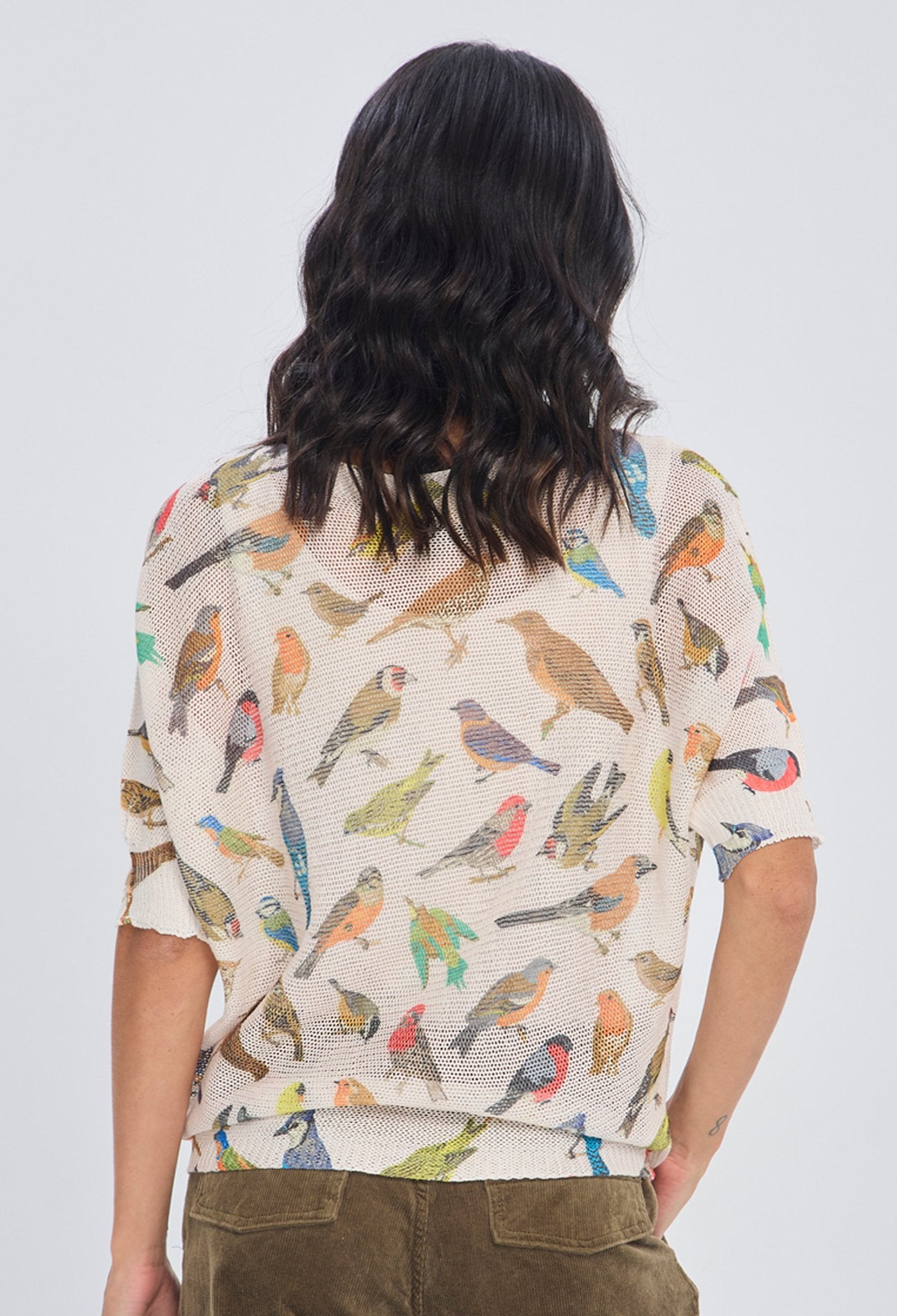 Blusa Tejida Estampado Pajaros - Foto 3