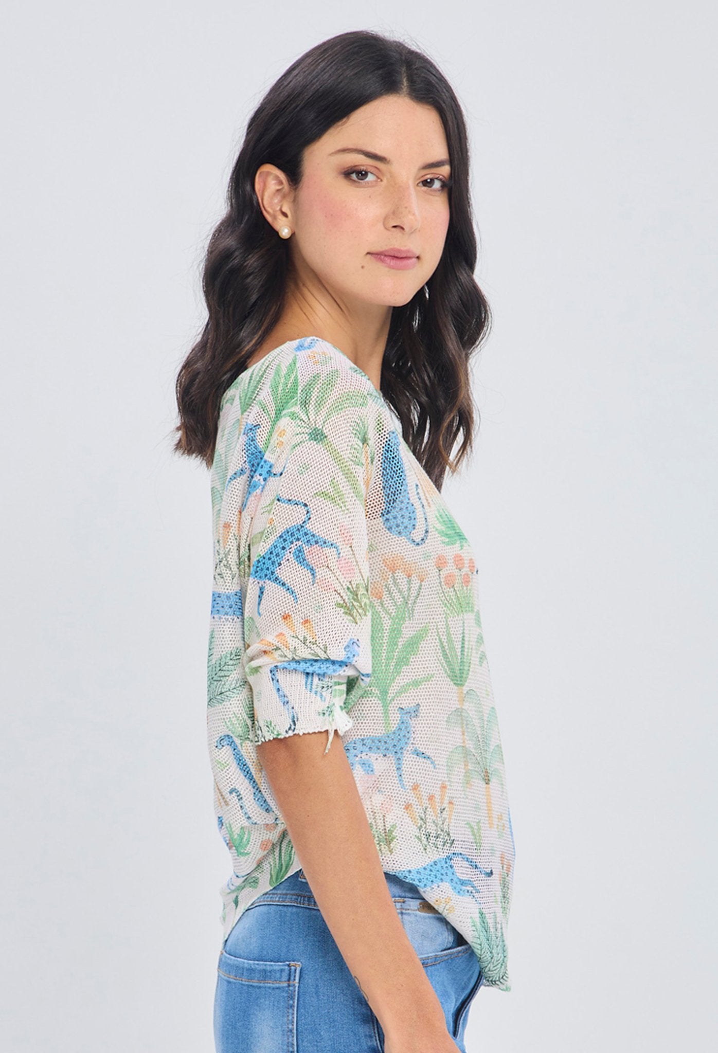 Blusa Tejida Estampado Jungla