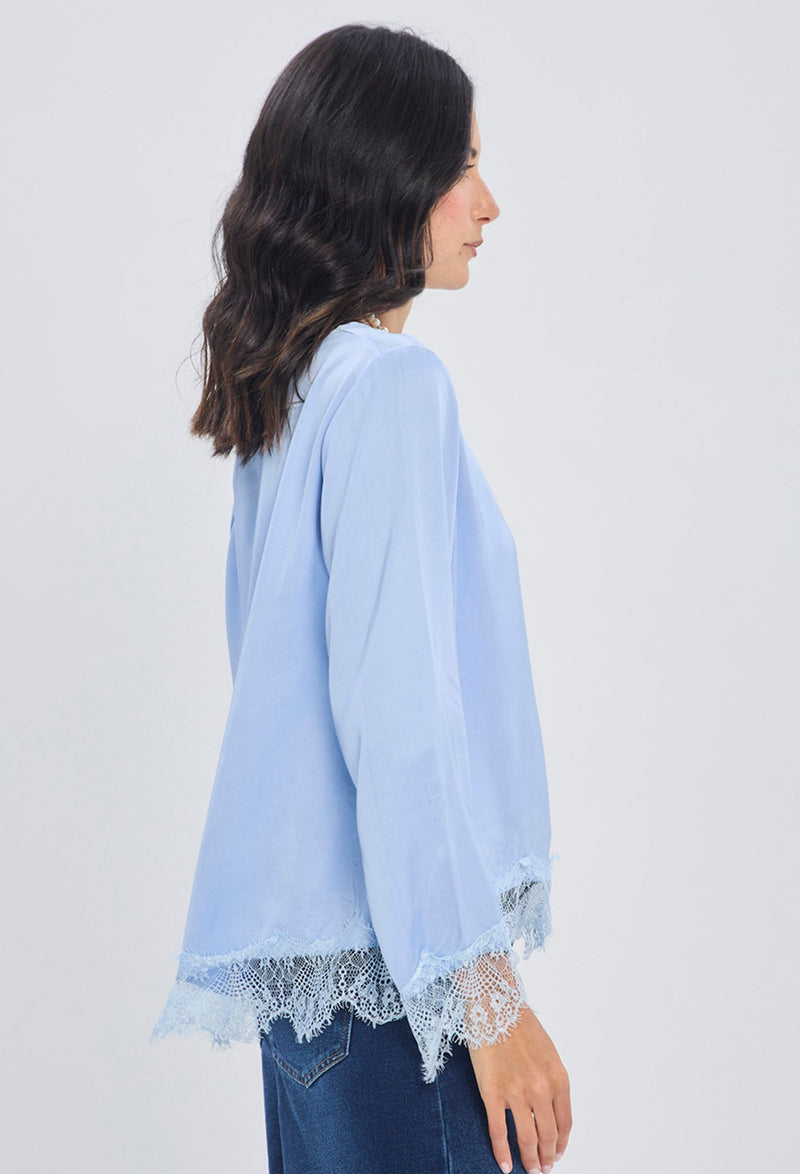 Blusa Manga Larga con Encaje NEW