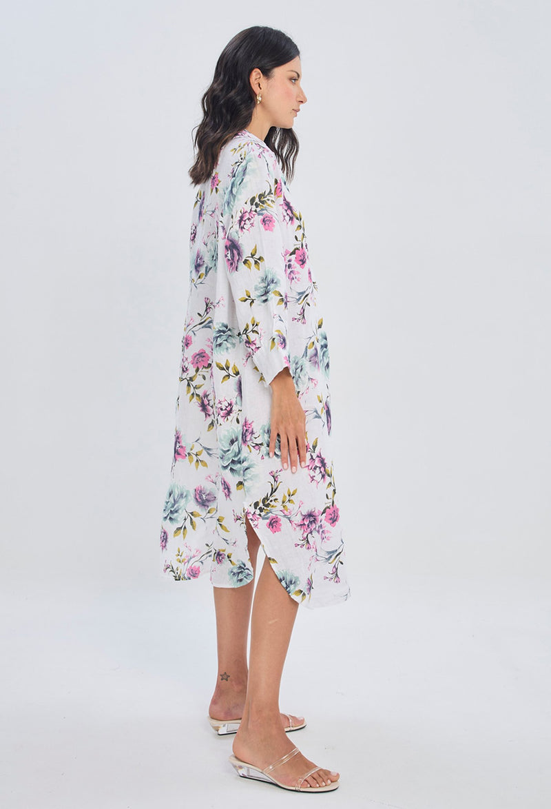 Vestido Midi Floral Escote V NEW