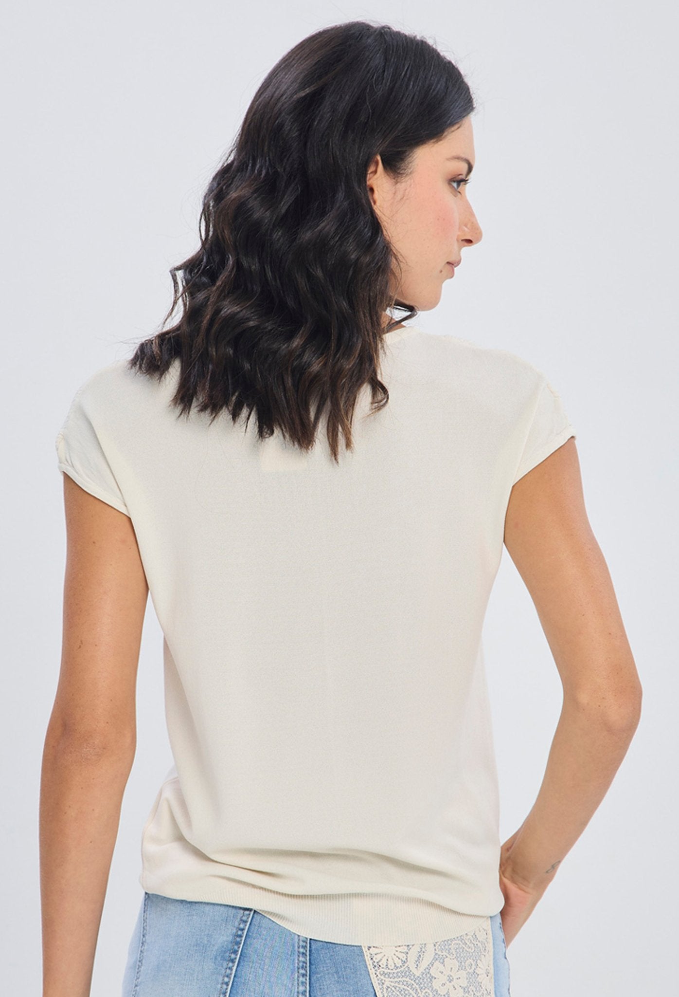 Blusa Acanalada con Encaje - Foto 2