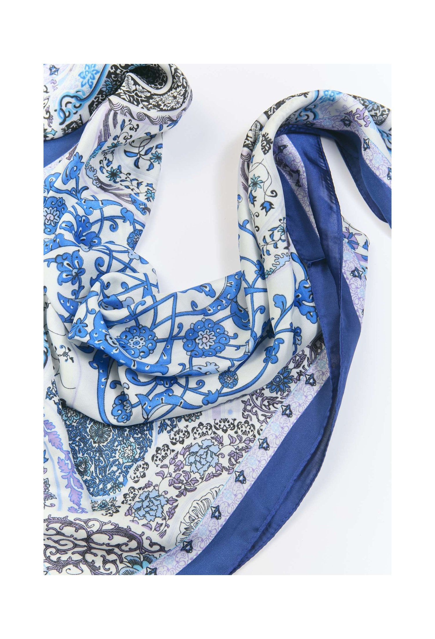 Pañoleta multiuso azul con estampado clásico - vista 3
