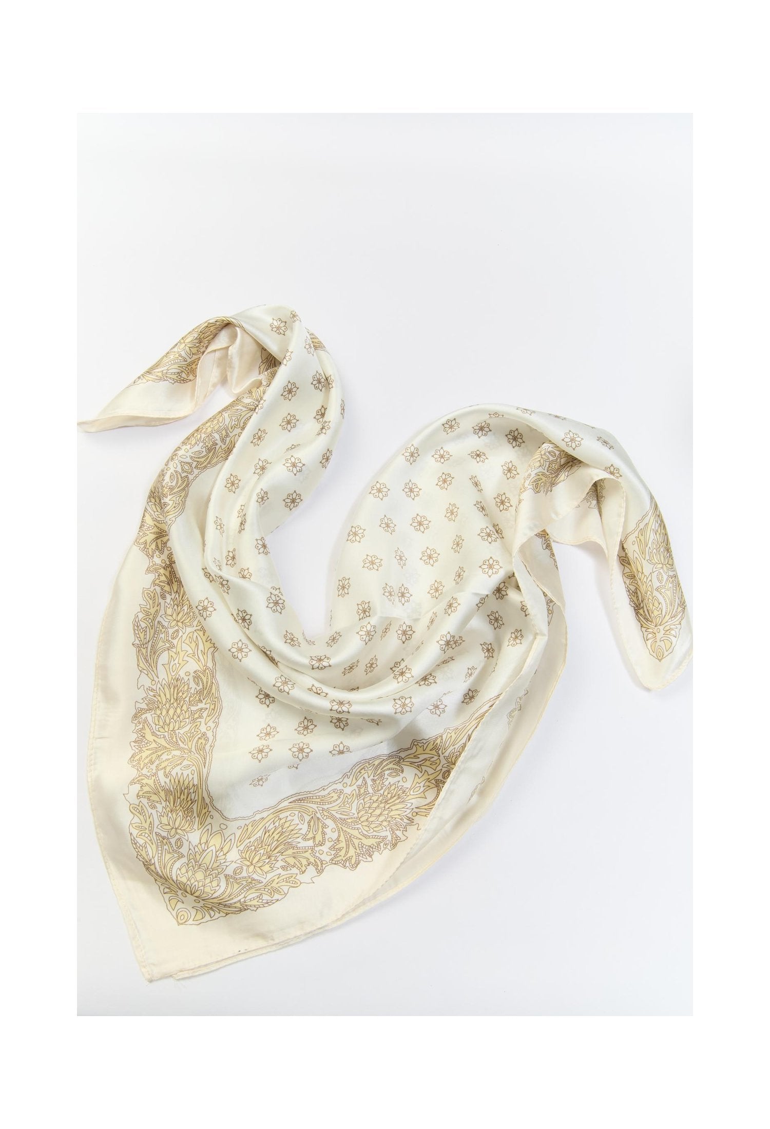 Pañoleta multiuso beige cálida con estampado suave - vista 2