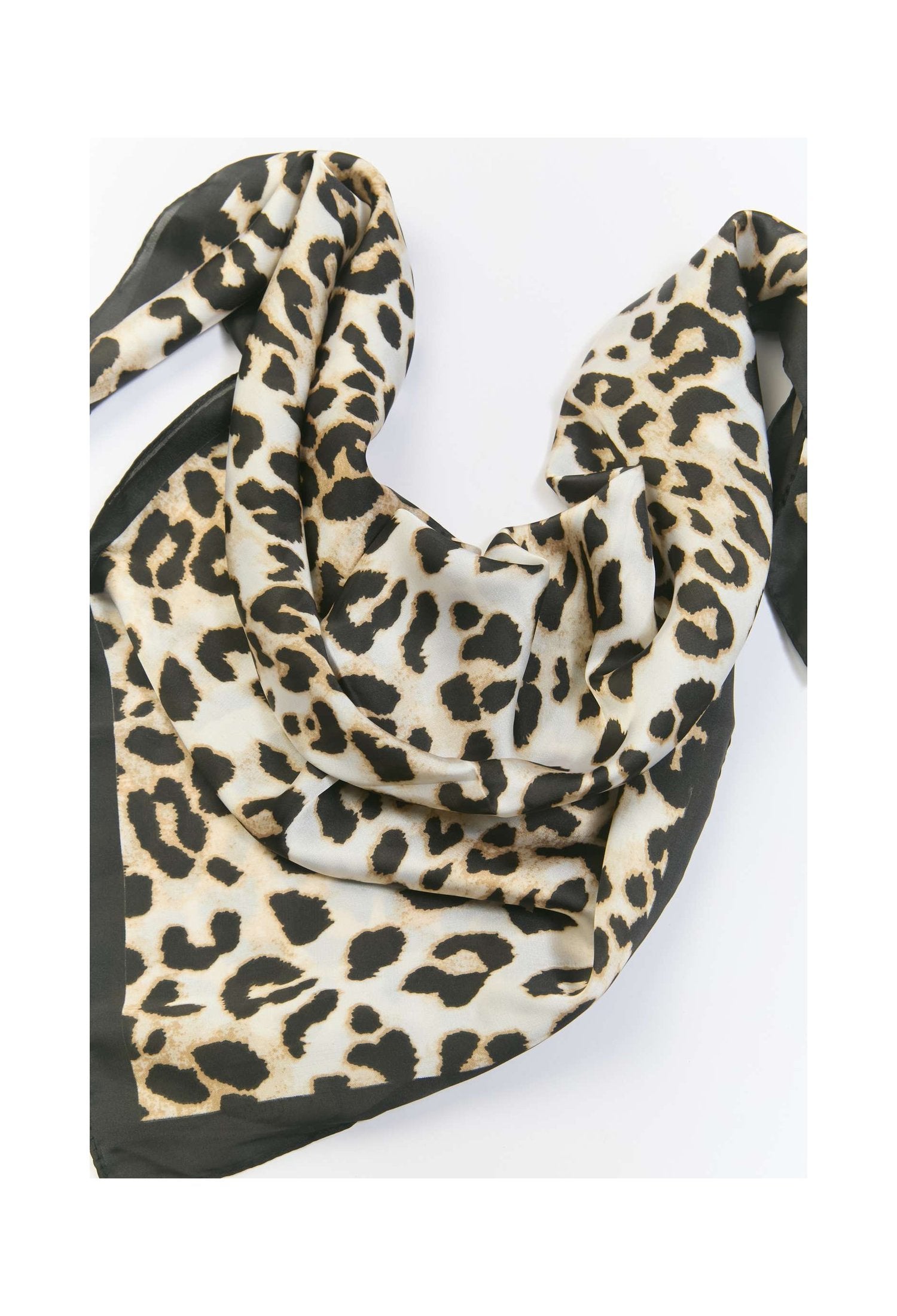 Pañoleta multiuso beige con acentos negros - vista 2