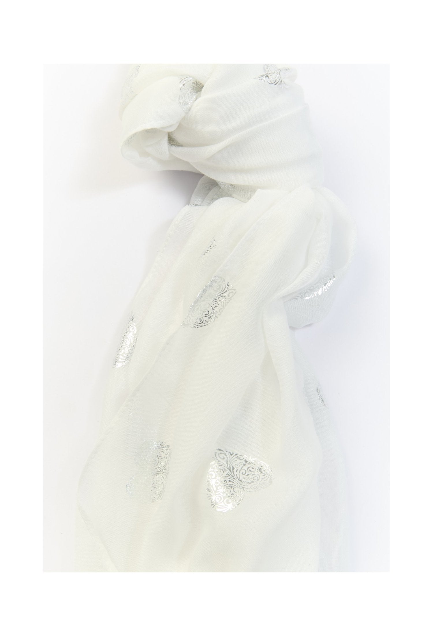 Chalina larga blanca de textura suave - vista 3