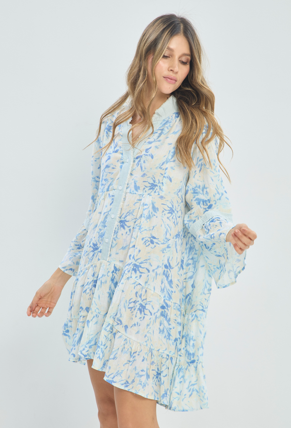 Vestido Corto Estampado Azul BYBLA - vista 2