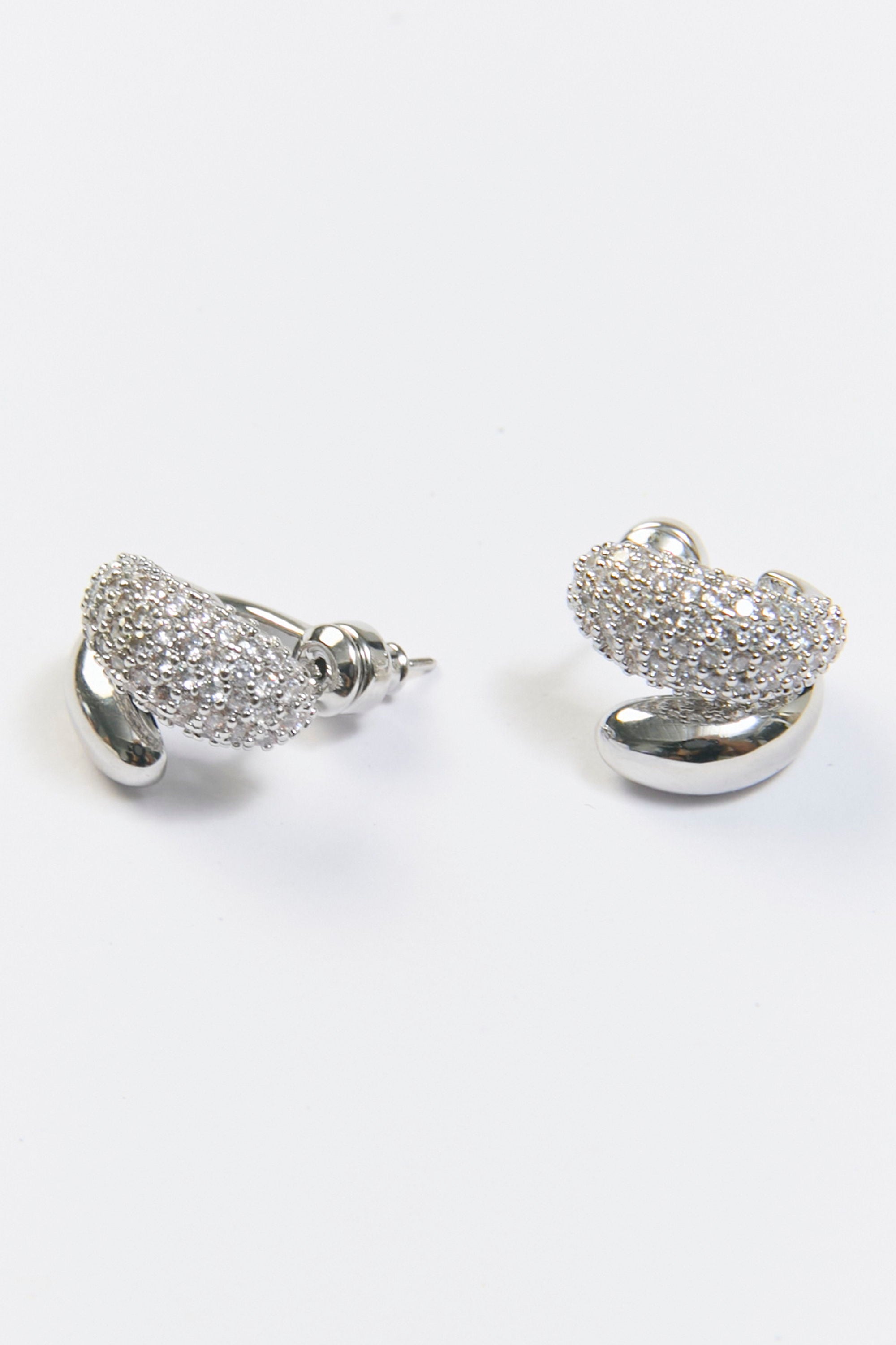 Aretes argolla domo pavé plateados BYBLA - vista 2
