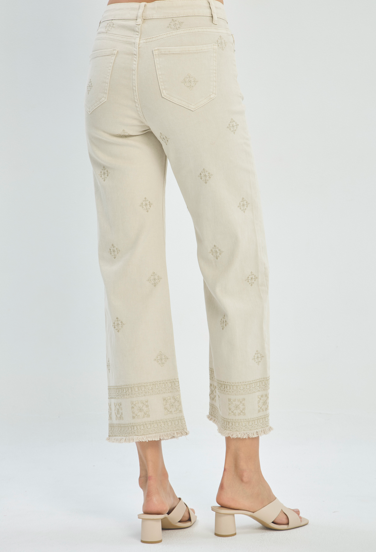 Pantalón en Dril Crudo Bordado BYBLA - vista 4