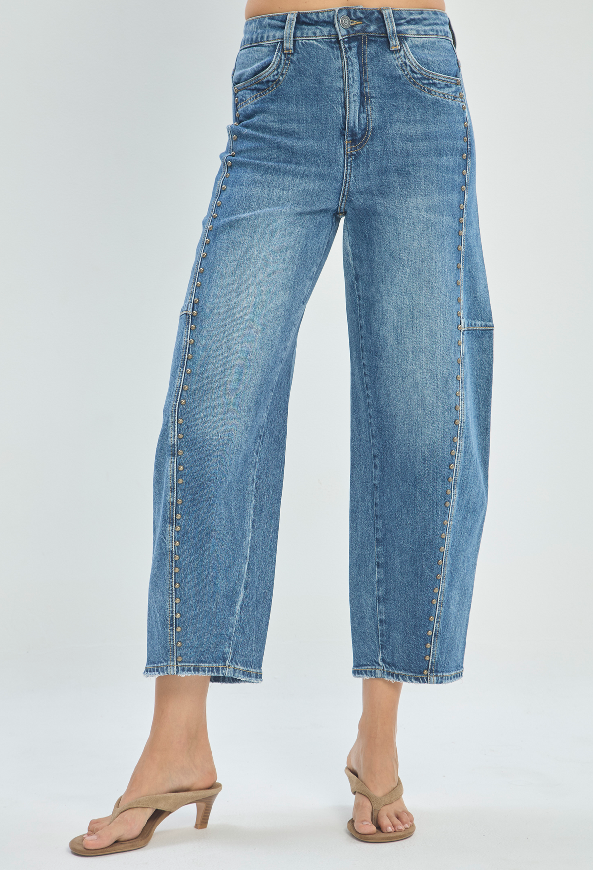 Jean Barrel con Taches Azul Medio BYBLA - vista 5