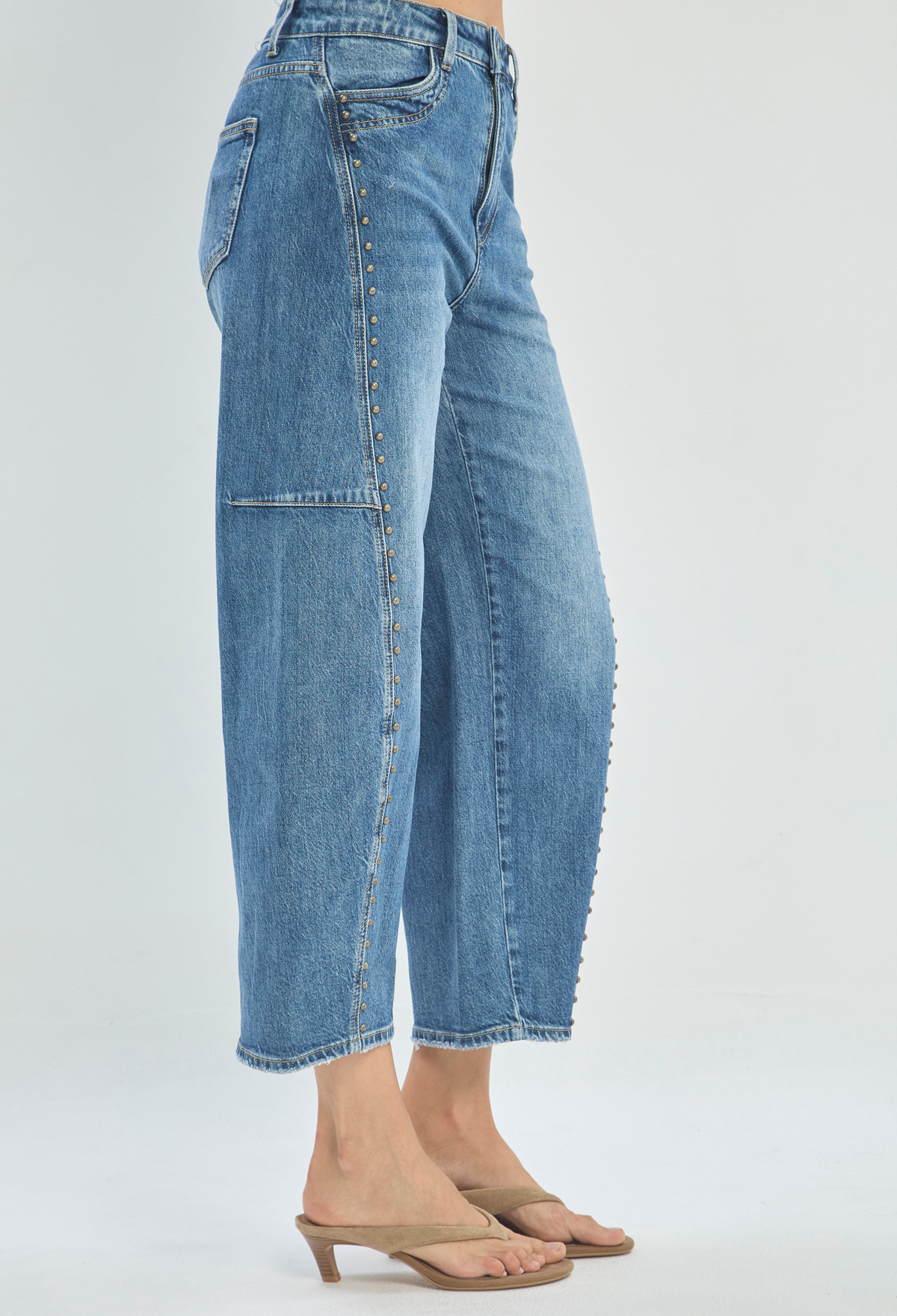 Jean Barrel con Taches Azul Medio BYBLA - vista 6