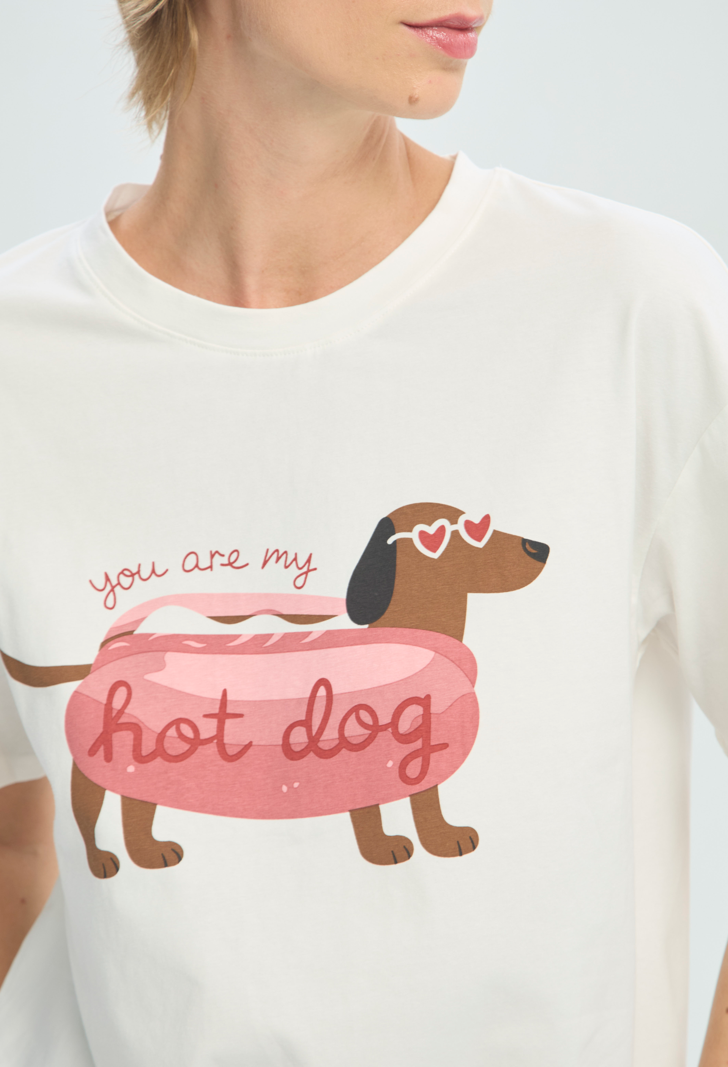 Camiseta Blanca Estampado Hot Dog BYBLA - vista 4