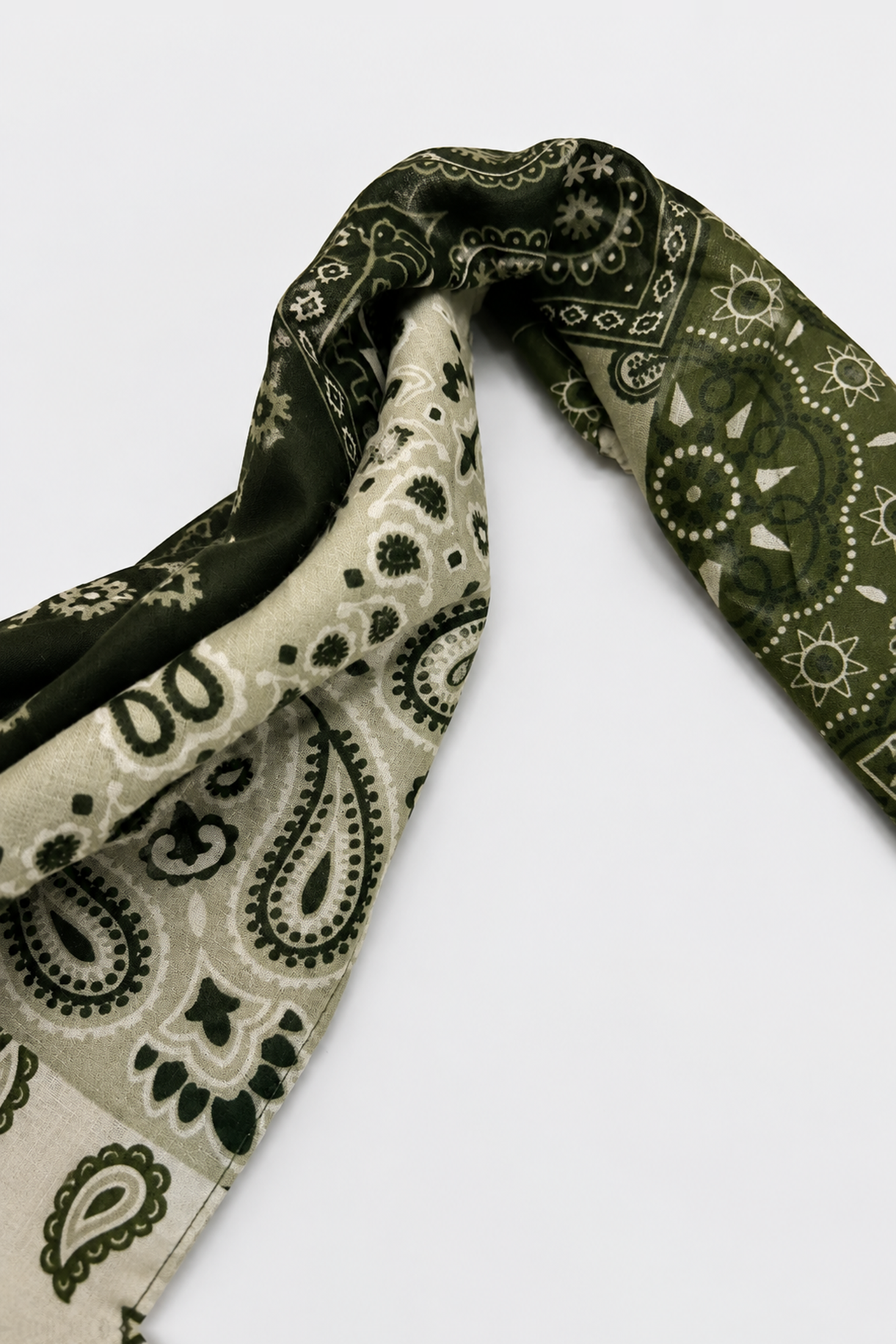 Pañoleta de algodón con estampado bandana patchwork de paisley - Verdes - vista 2