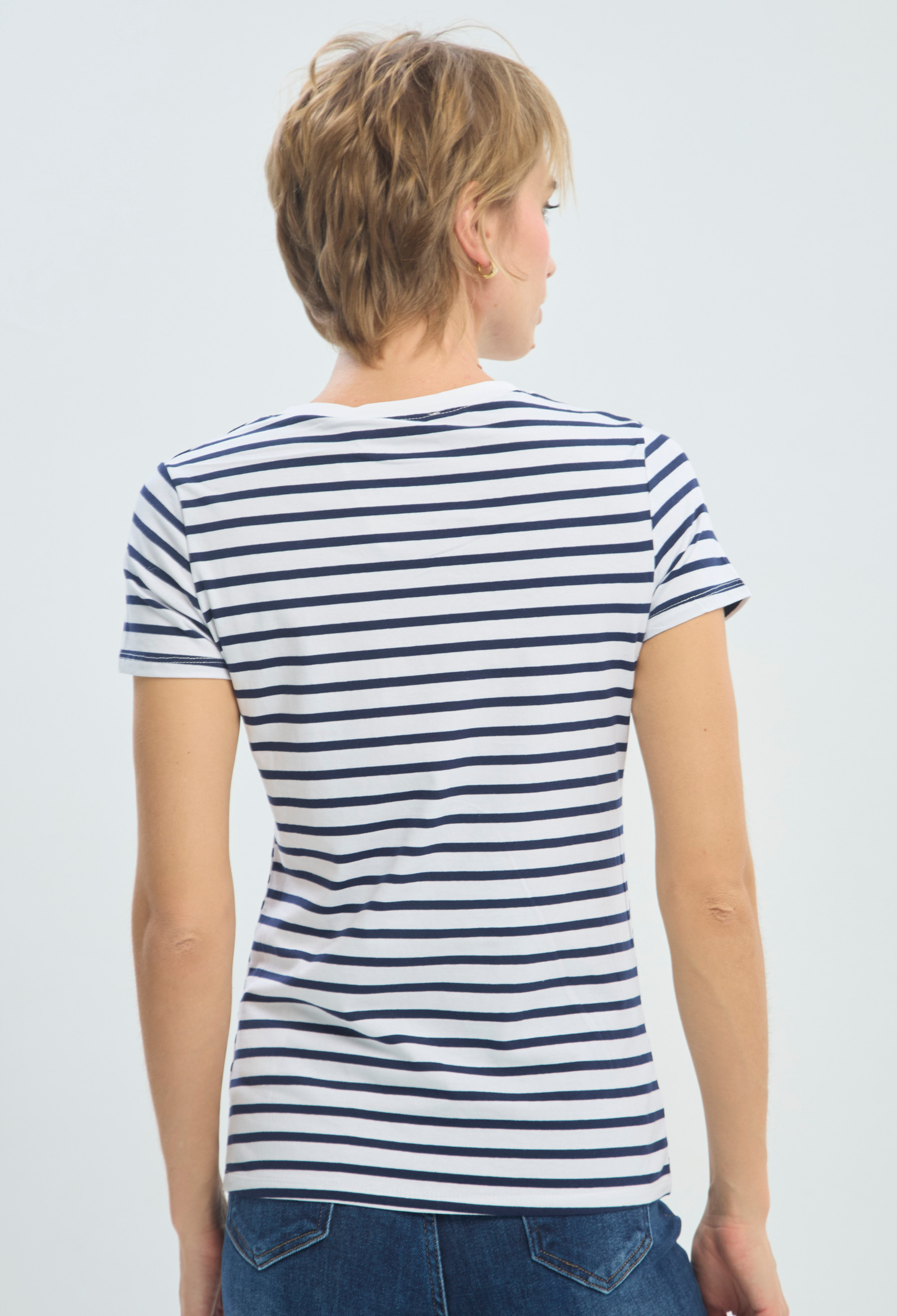 Camiseta Estampada Rayas Azul y Blanco BYBLA - vista 3