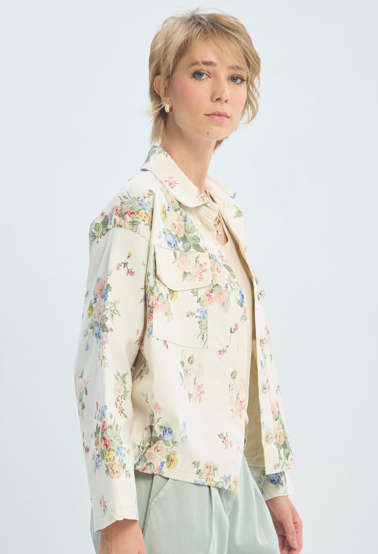 Chaqueta Beige Estampado Floral BYBLA - vista 2