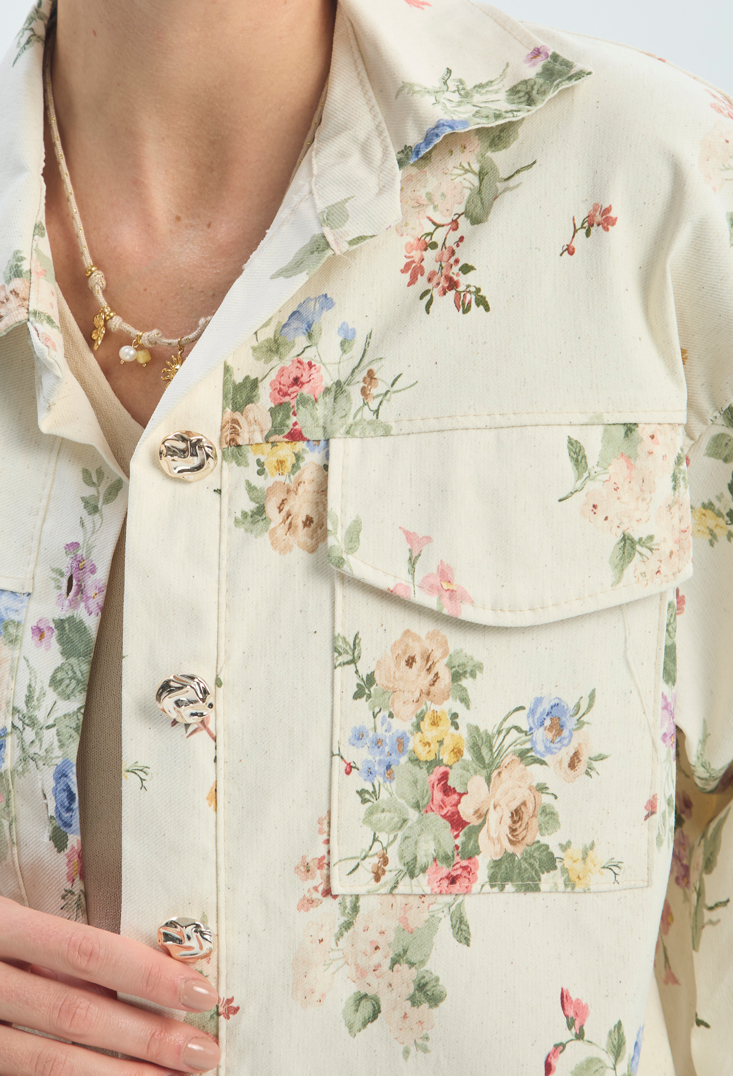 Chaqueta Beige Estampado Floral BYBLA - vista 5