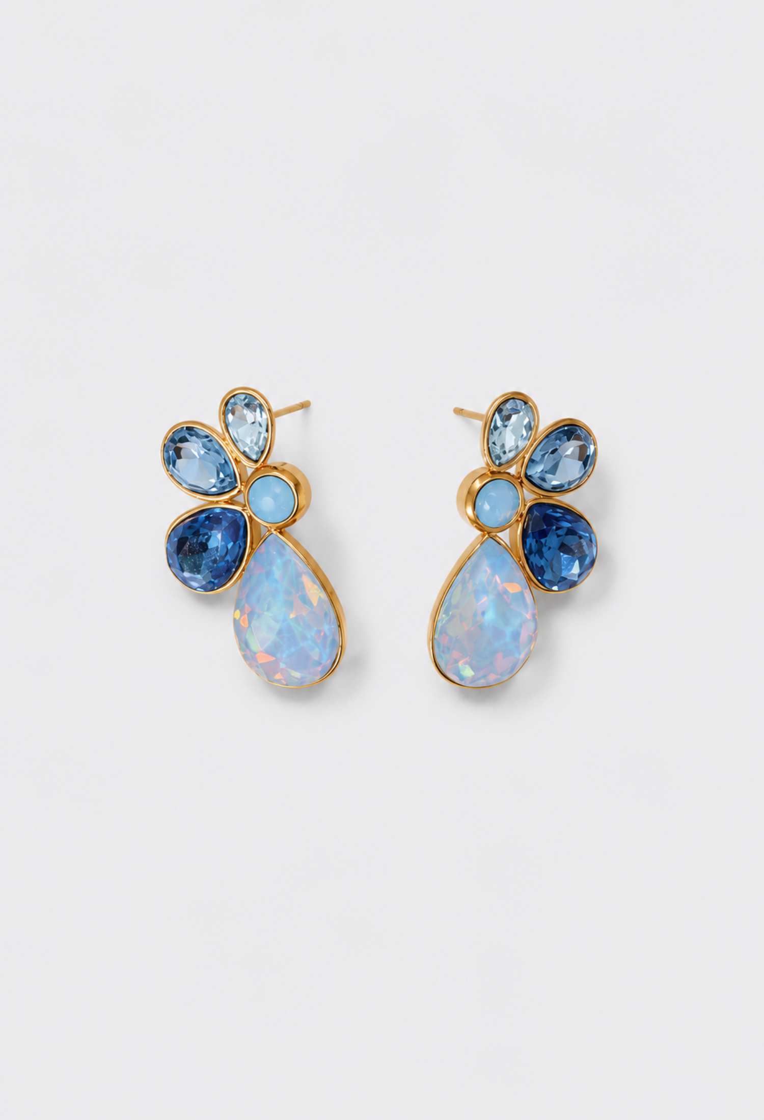 Aretes de cristales azules con gota opalescente BYBLA