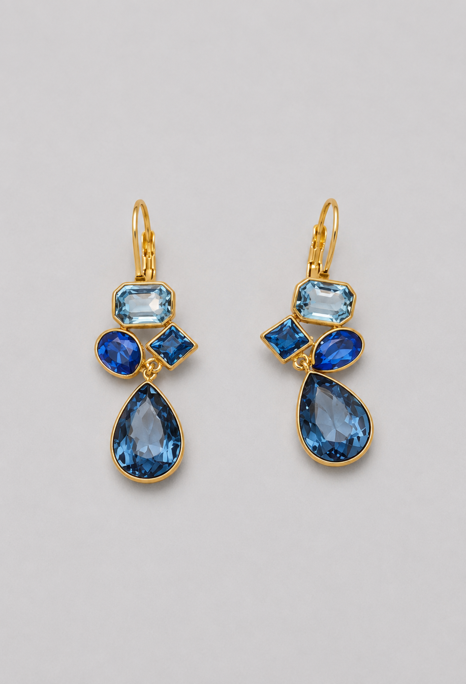 Aretes Mosaico de Cristales Azules BYBLA