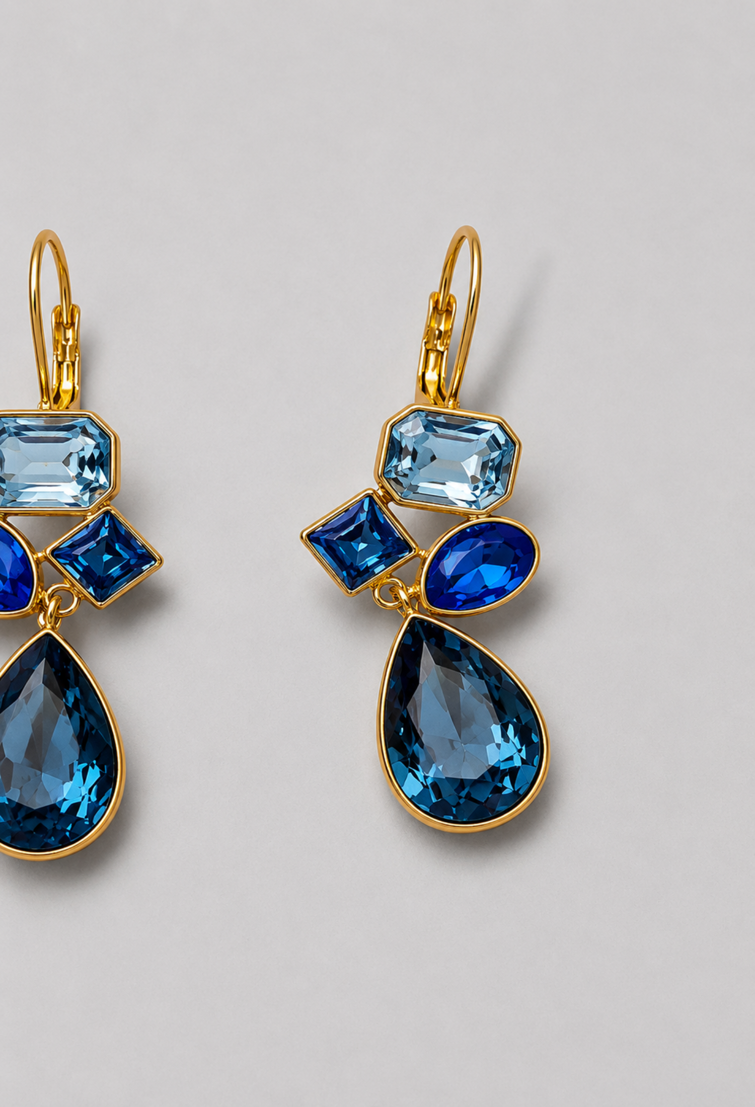 Aretes Mosaico de Cristales Azules BYBLA - vista 2