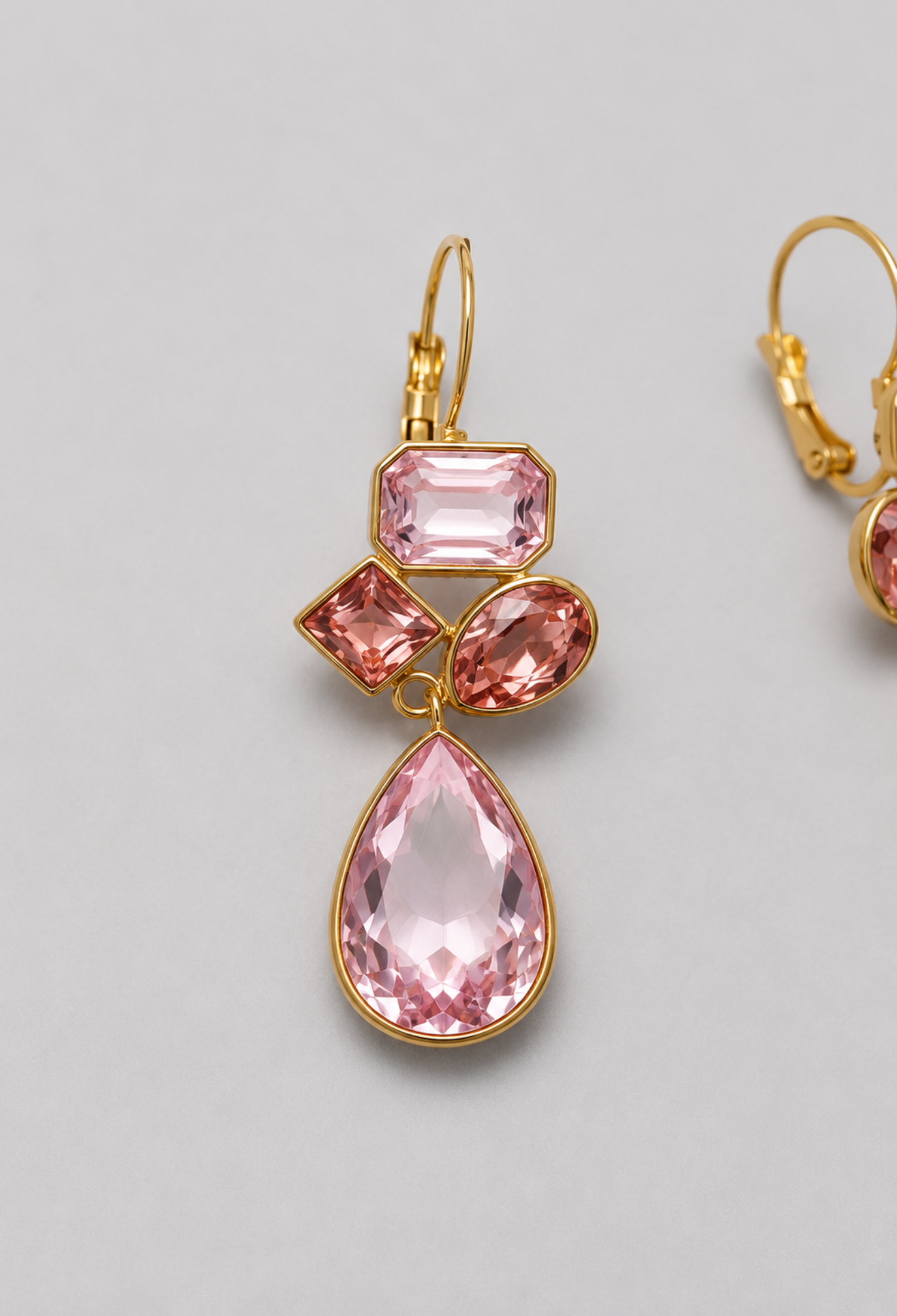 Aretes Mosaico de Cristales Rosa BYBLA - vista 2