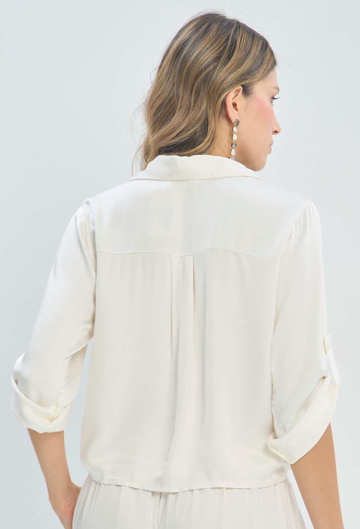 Blusa Anudada Manga 3/4 Marfil BYBLA - vista 3