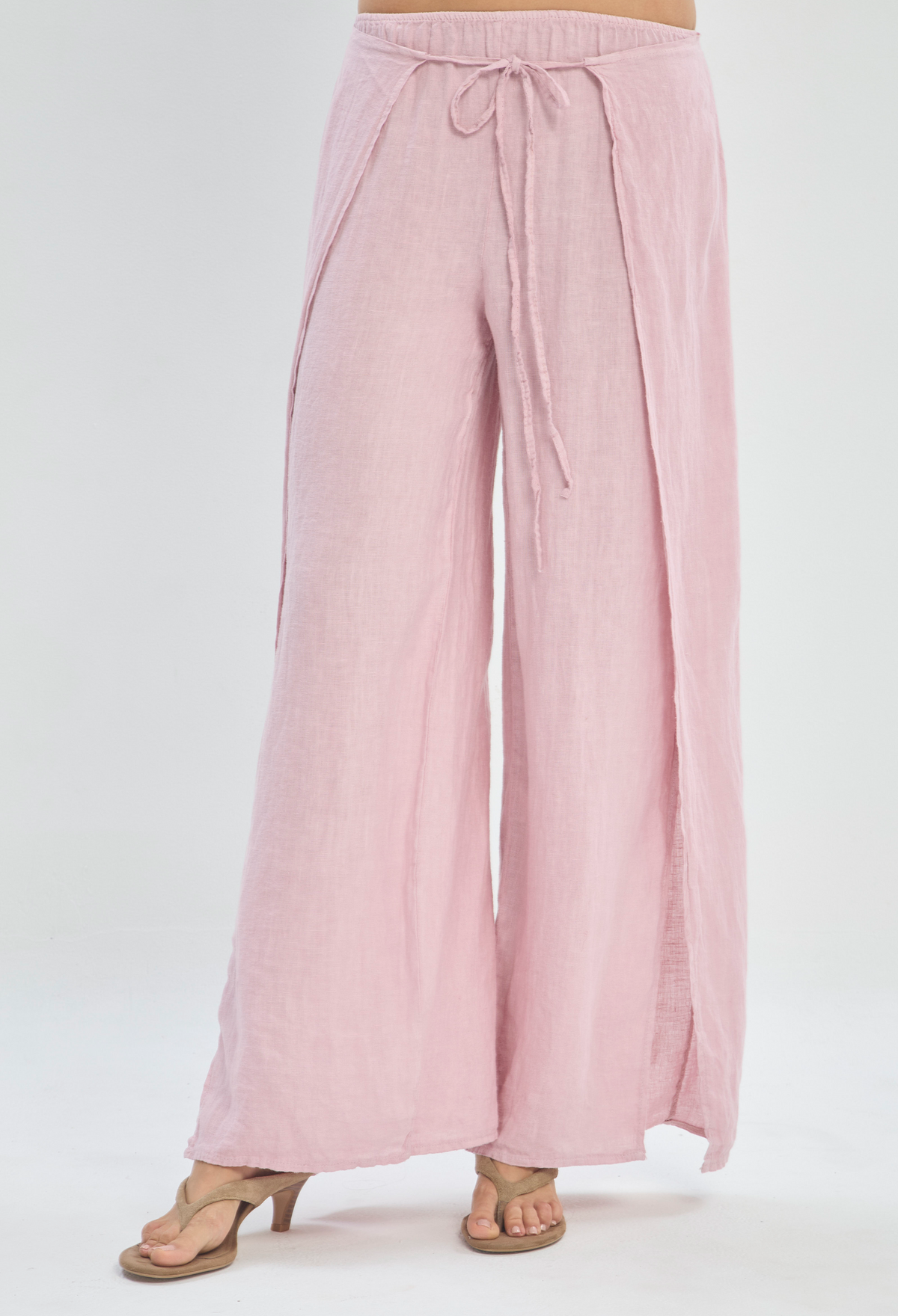 Pantalón en Lino Rosa Empolvado BYBLA - vista 2