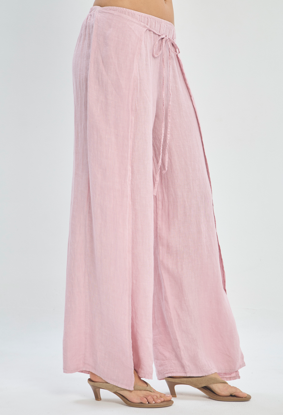 Pantalón en Lino Rosa Empolvado BYBLA - vista 3