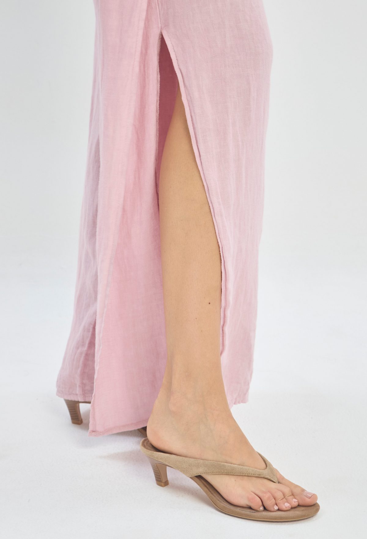 Pantalón en Lino Rosa Empolvado BYBLA - vista 6