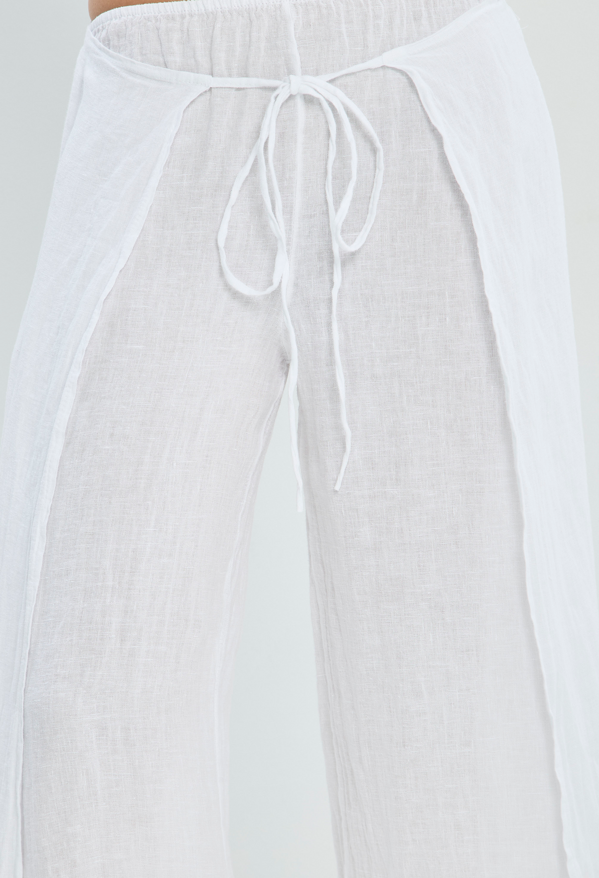 Pantalón en Lino Blanco con Aberturas BYBLA - vista 5