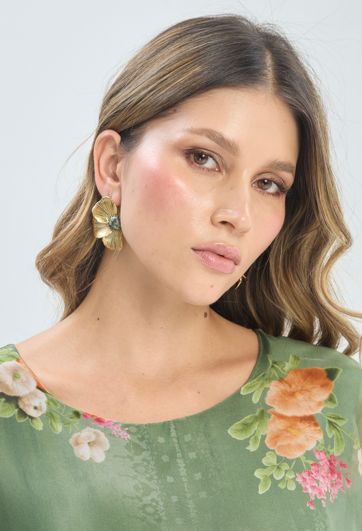 Vestido Largo Floral Verde BYBLA - vista 5