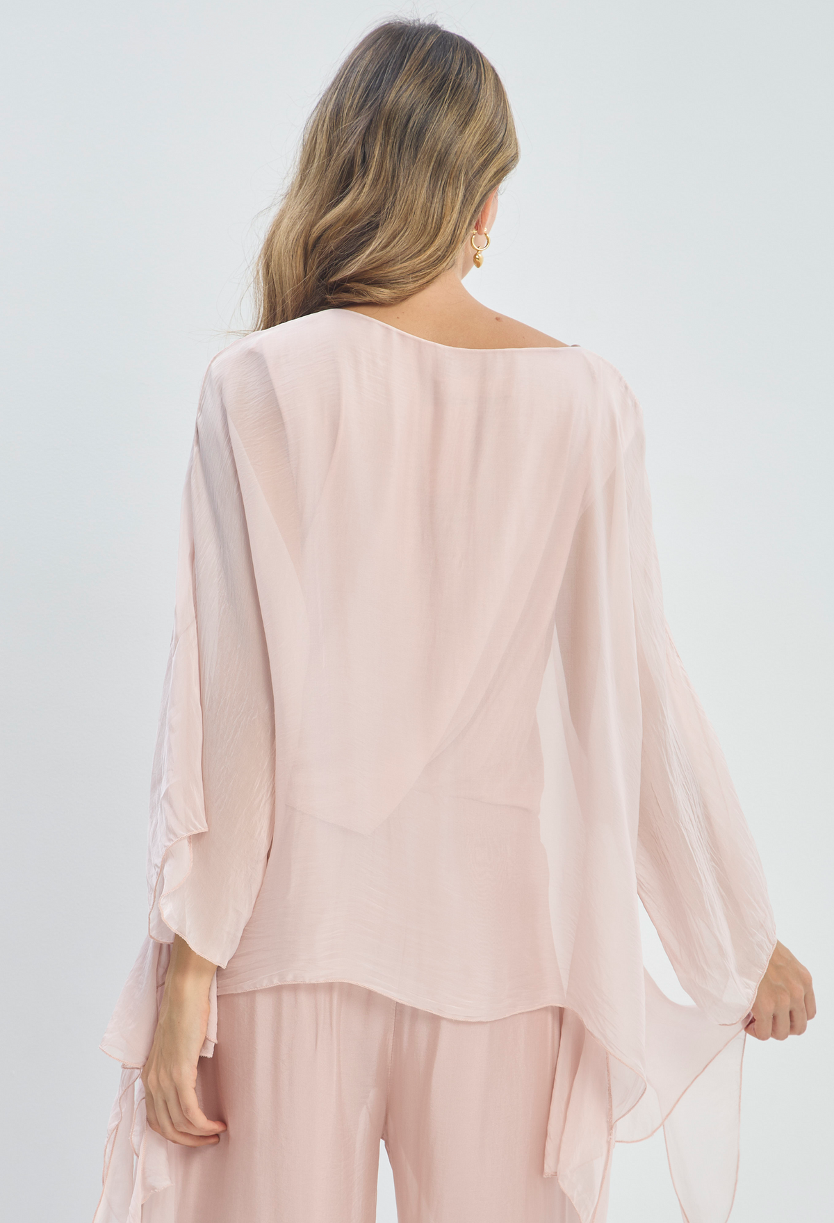 Blusa Seda Capas Rosa Pastel BYBLA - vista 3