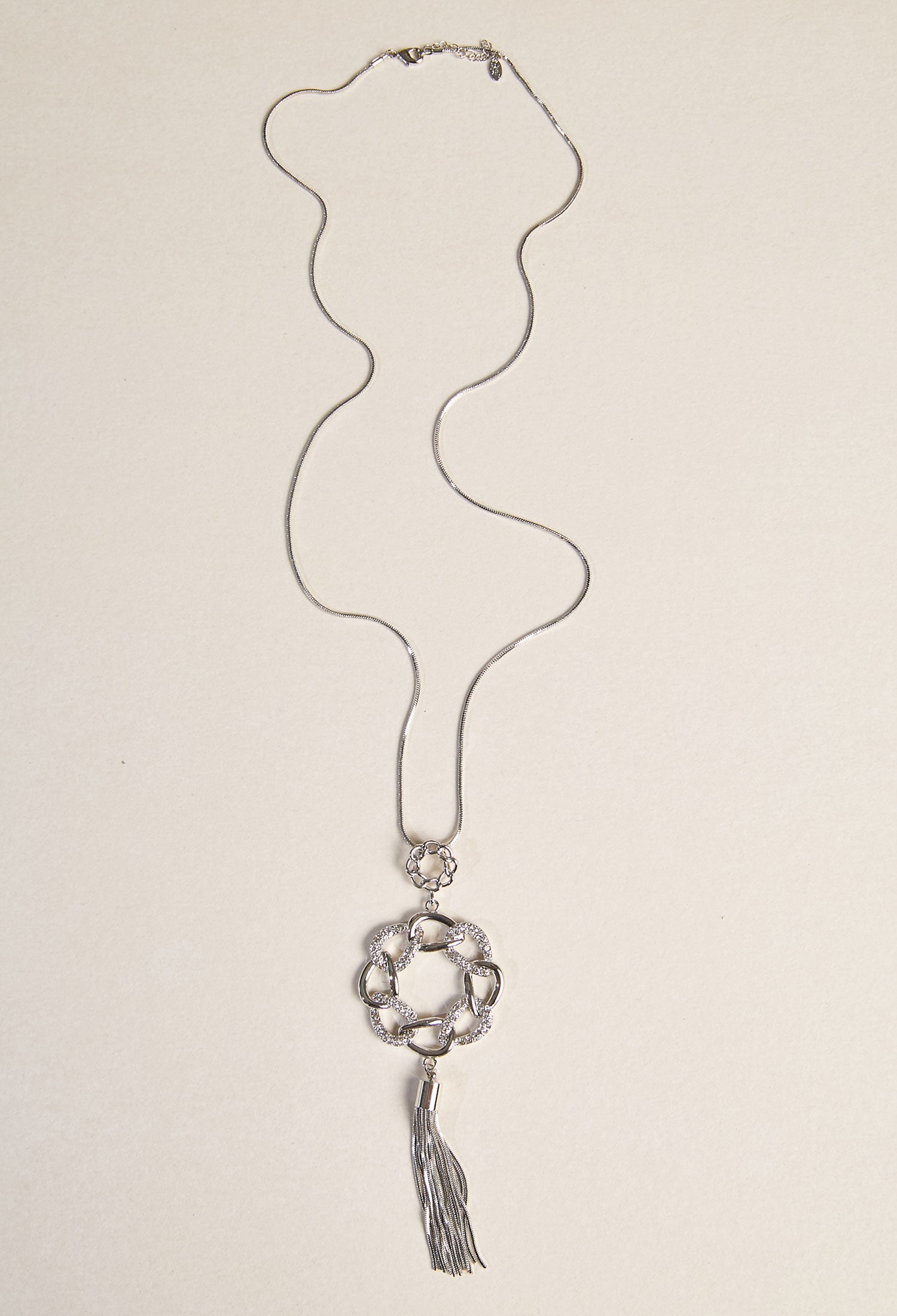 Collar Largo Argolla Trenzada