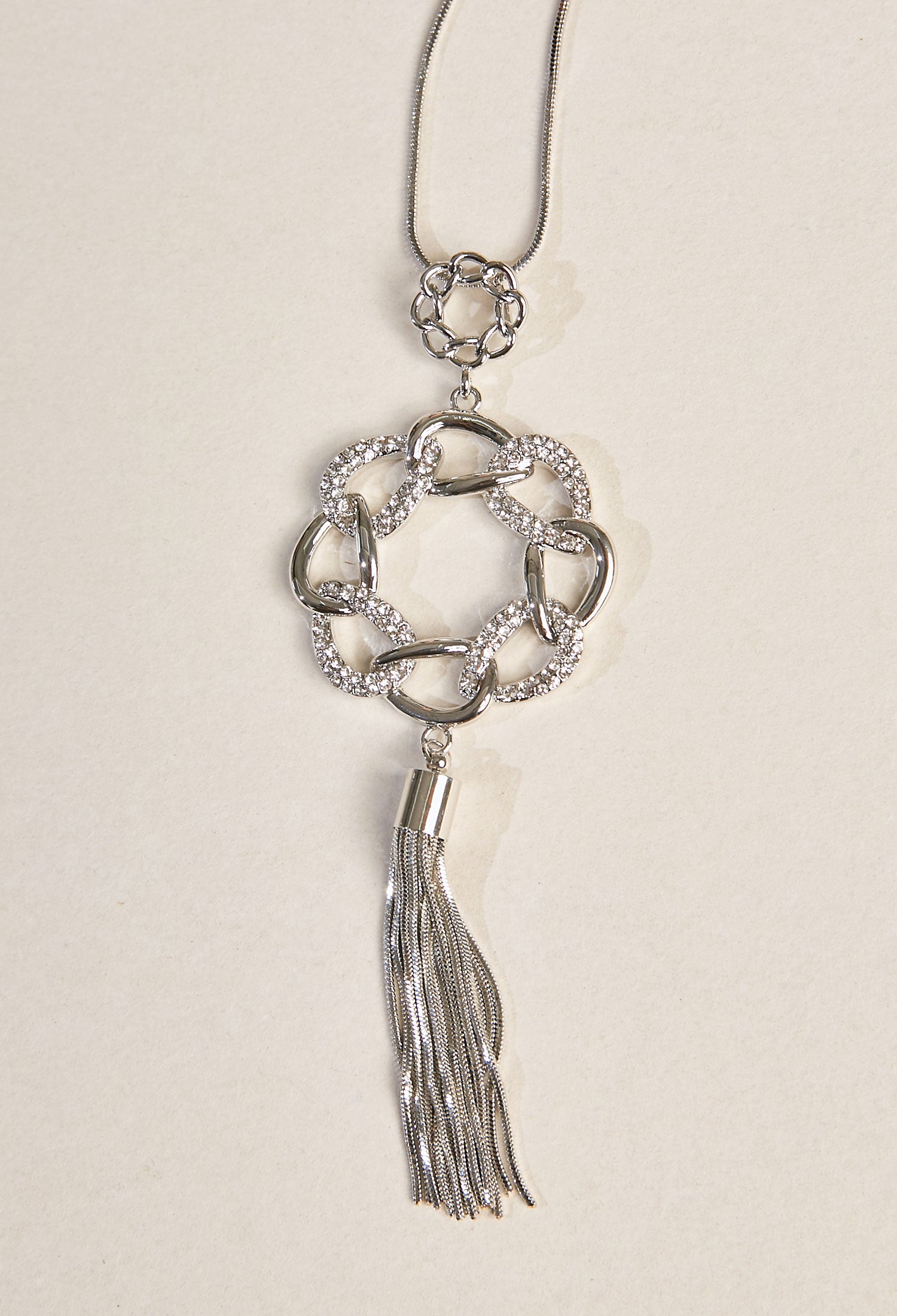 Collar Largo Argolla Trenzada