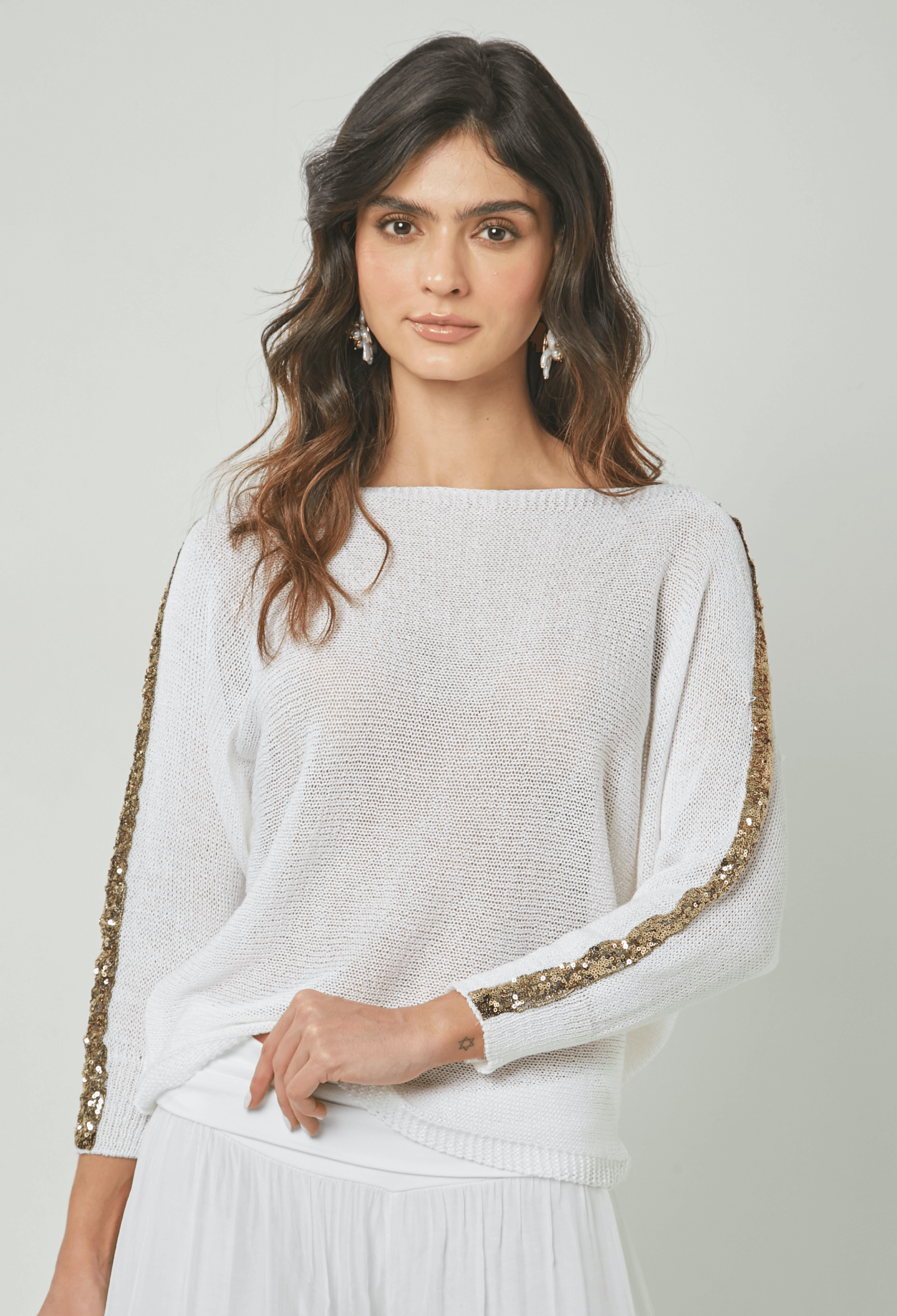 Blusa Tejida Lentejuelas - Foto 1