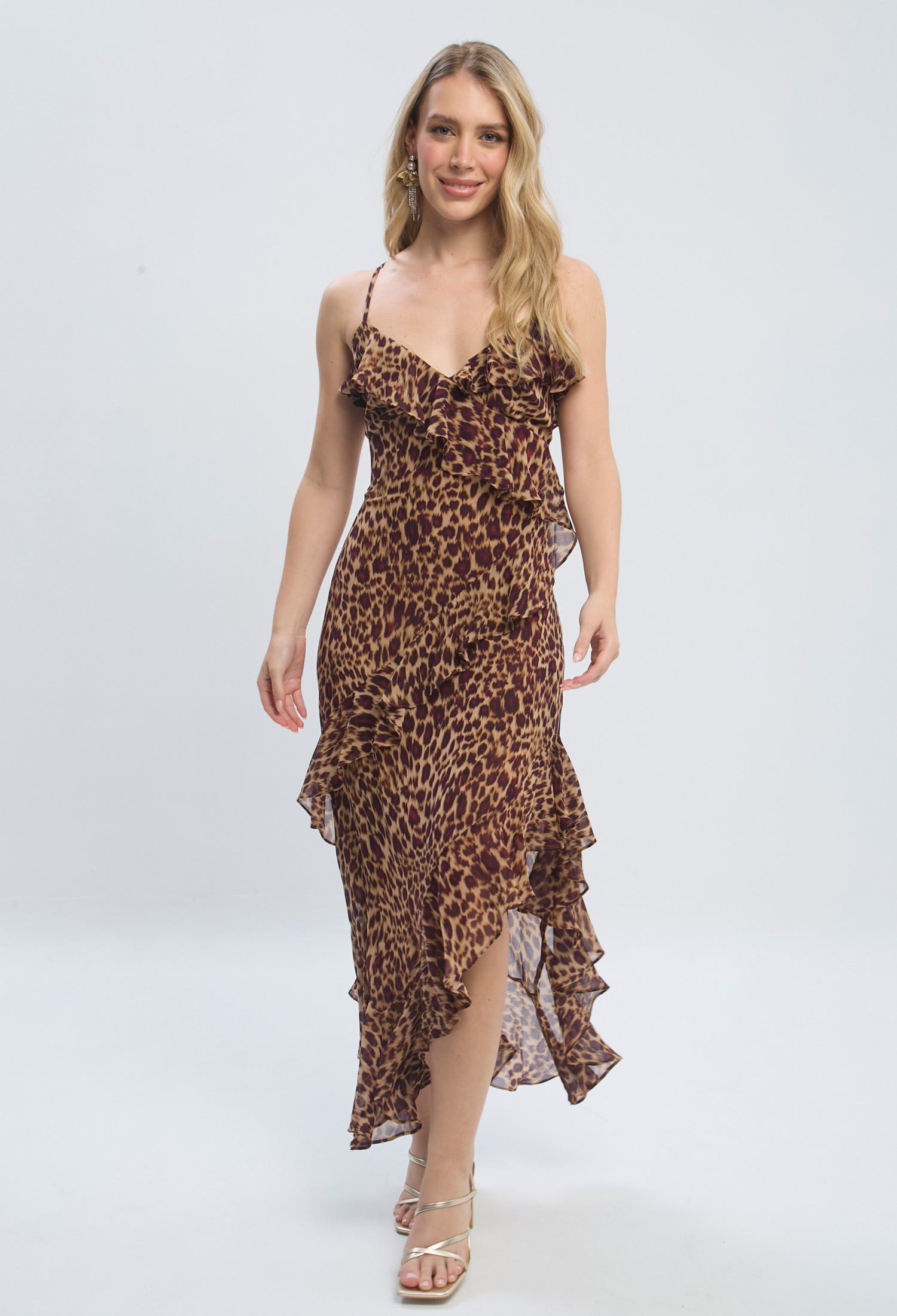 Vestido Midi Corte Asimétrico Mujer - SALE - BYBLA S / MARRONES VESTIDO