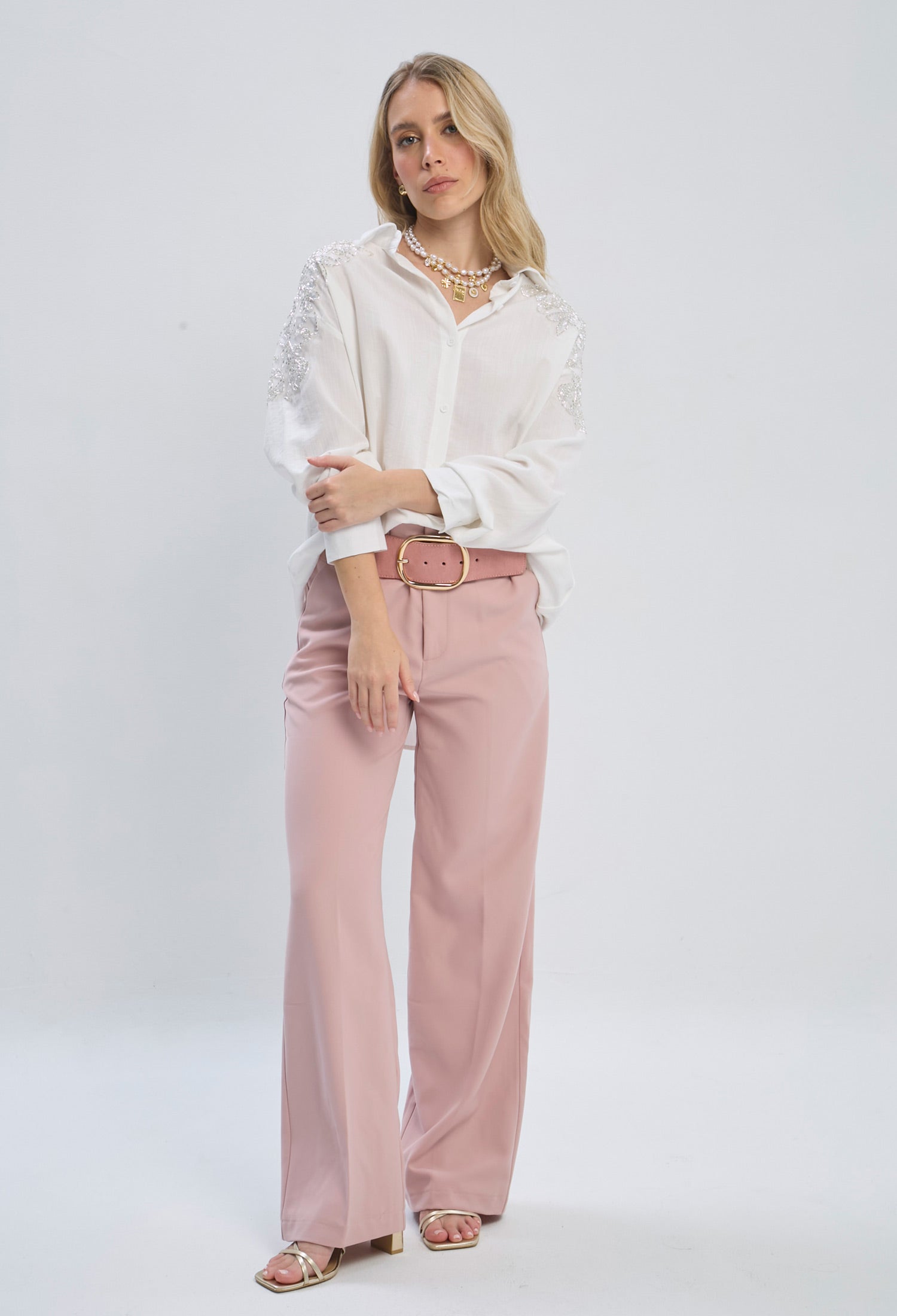 Pantalón Clásico Bota Recta Mujer - BYBLA S / ROSAS PANTALON