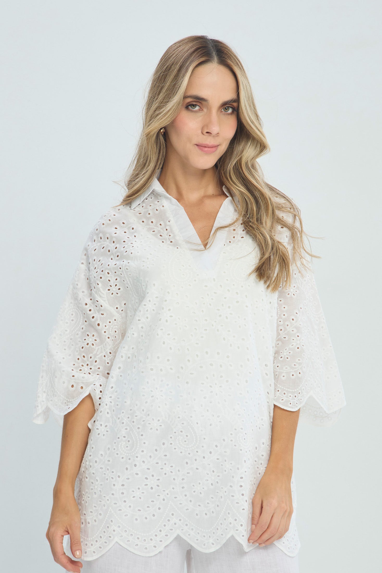 Blusa Broderie Algodón - Outlet BYBLA Colombia