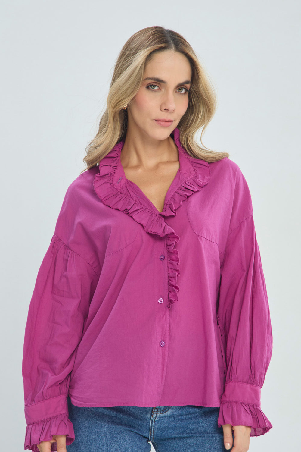 Blusa en Algodón con Boleros - Outlet BYBLA Colombia