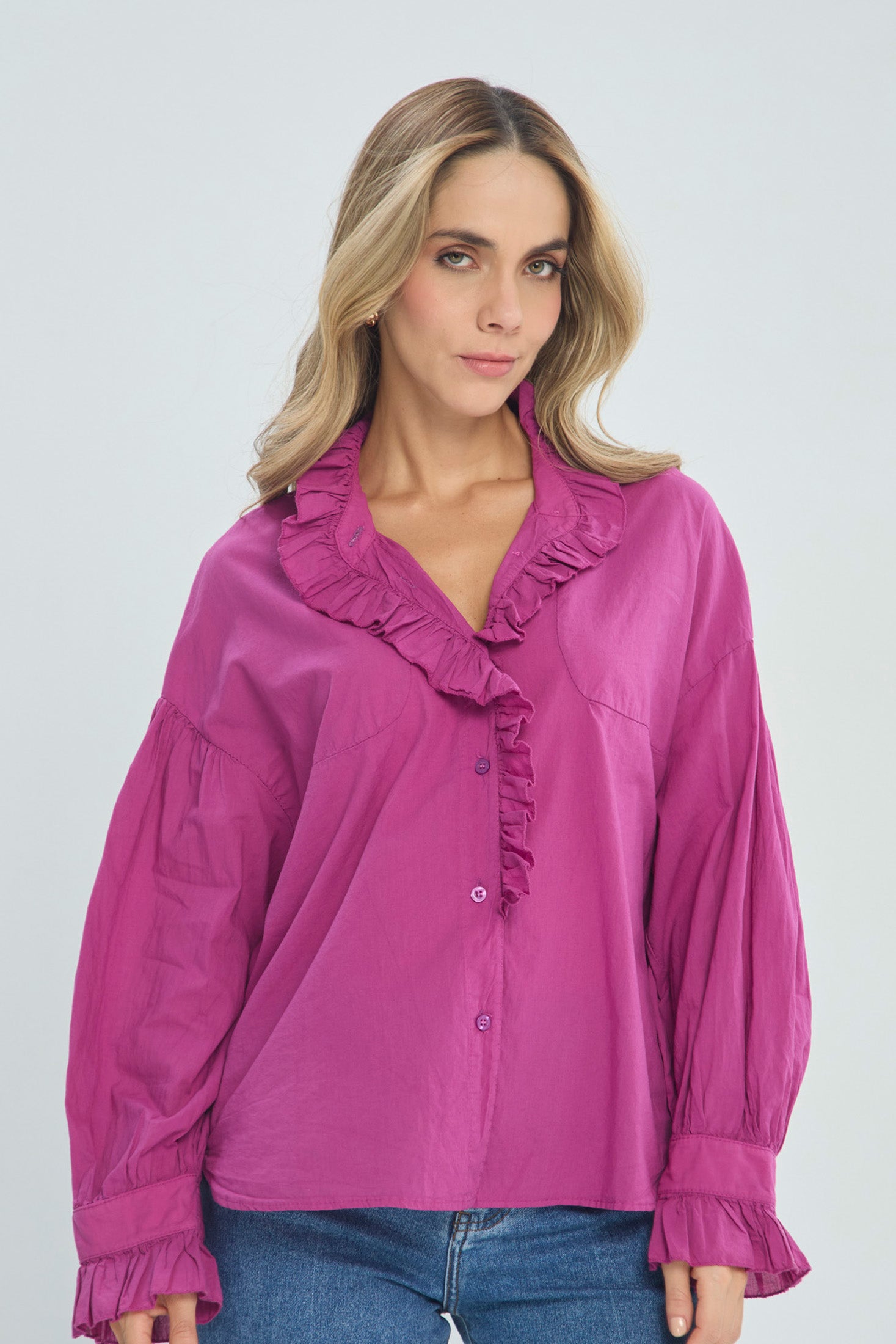 Blusa en Algodón con Boleros - Outlet BYBLA Colombia