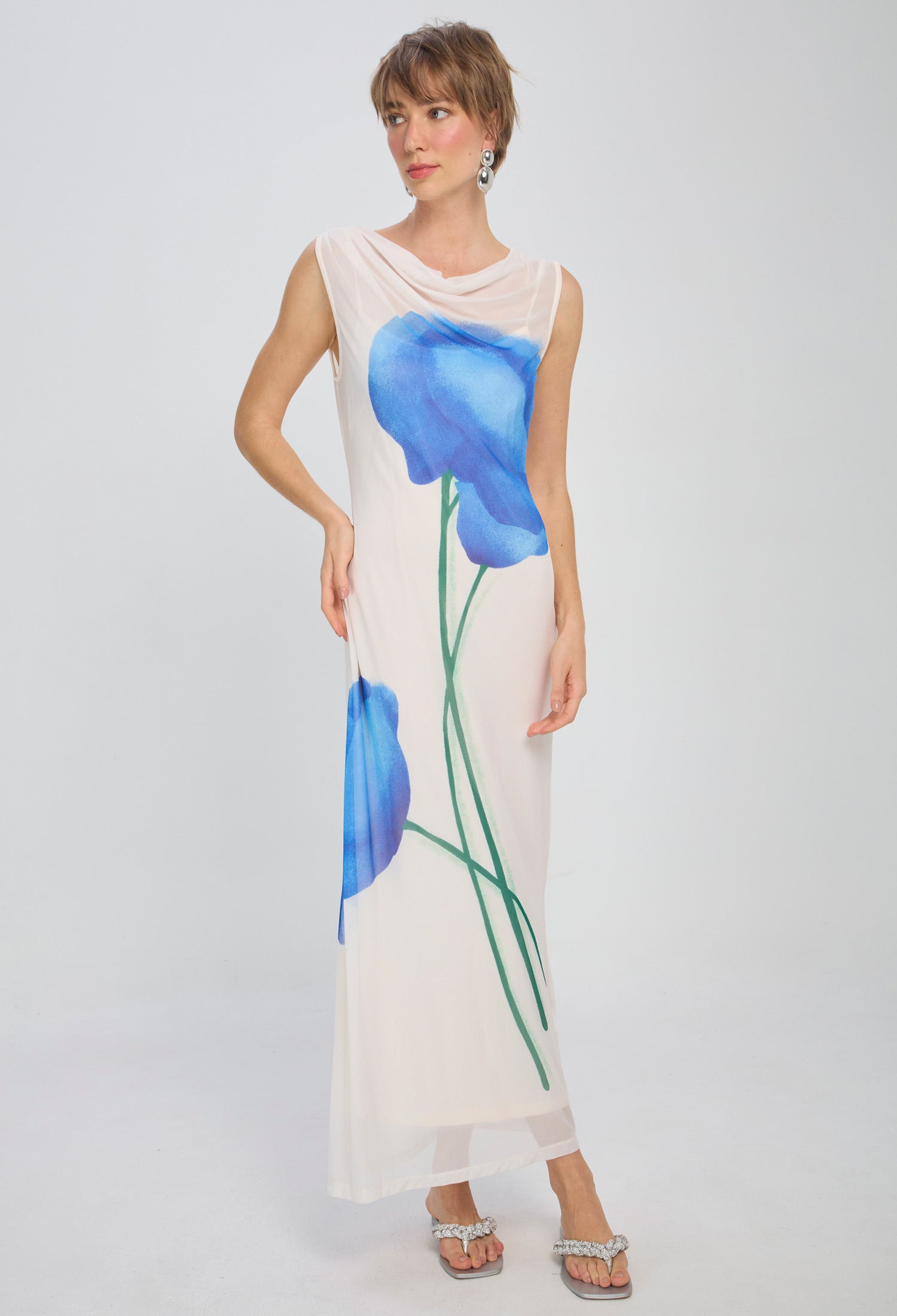 Vestido Flor Mujer NEW - BYBLA S / BEIGES VEST LAR C/COMBI