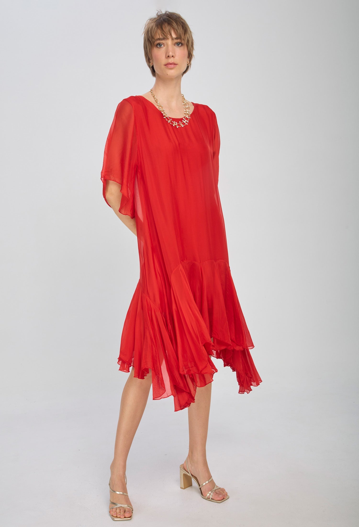 Vestido Seda Amplio Con Caída - SALE